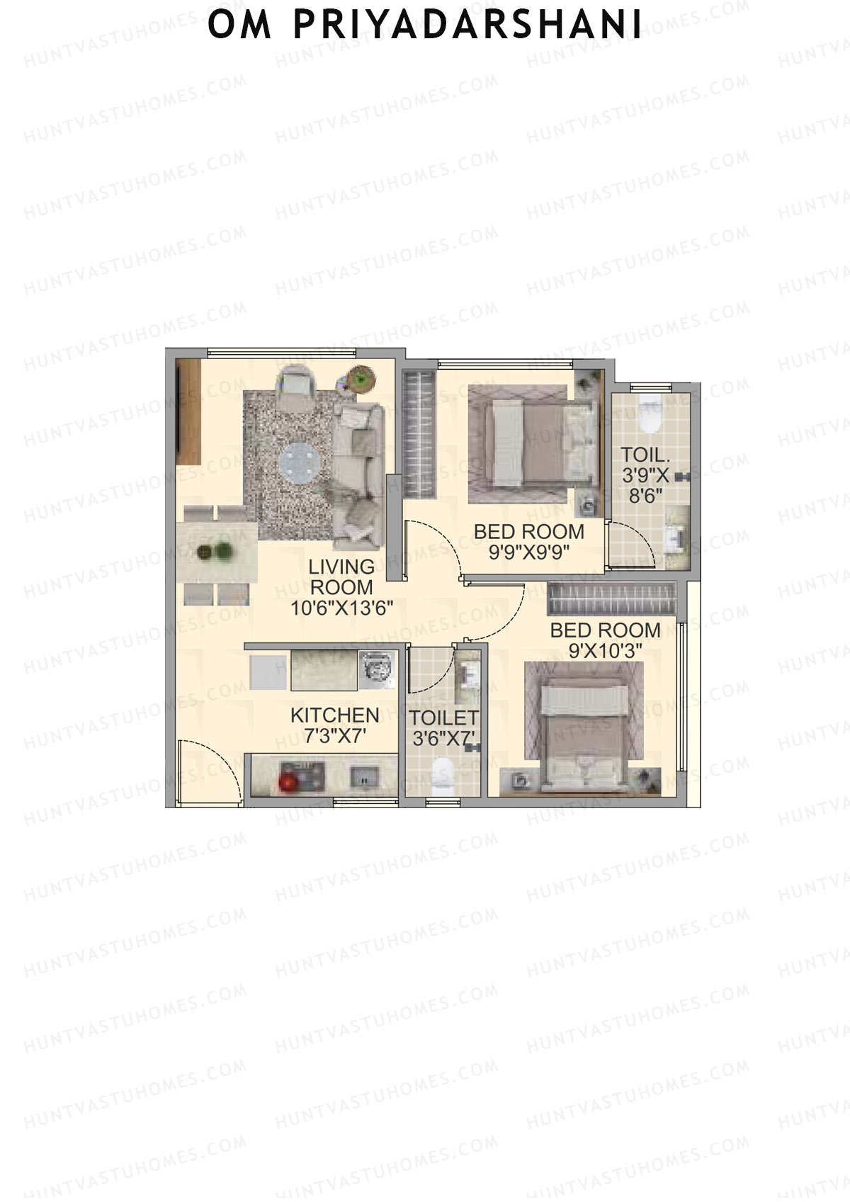 Om Priyadarshani Tower A Unit 5 Floor Plan