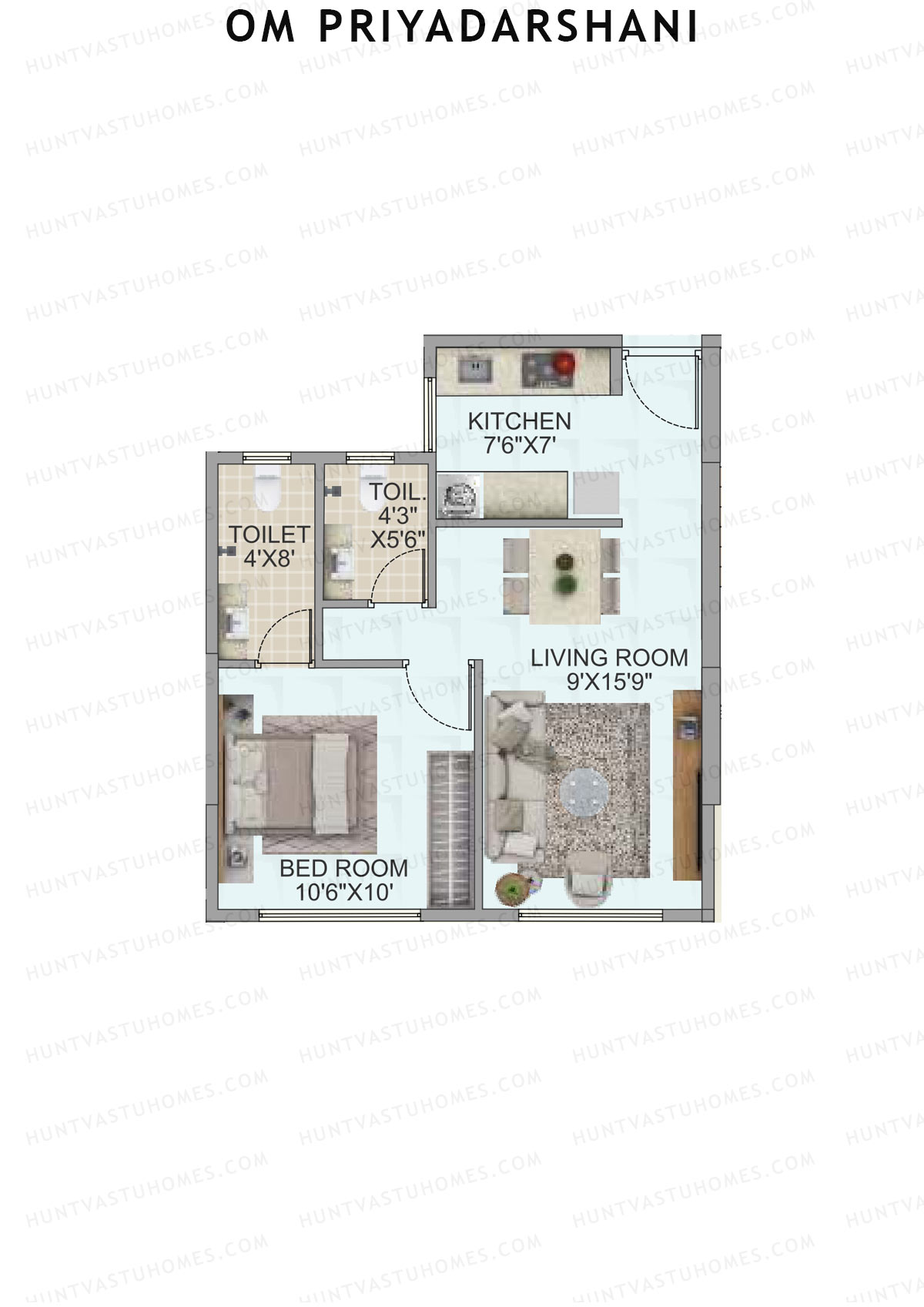 Om Priyadarshani Tower A Unit 8 Floor Plan