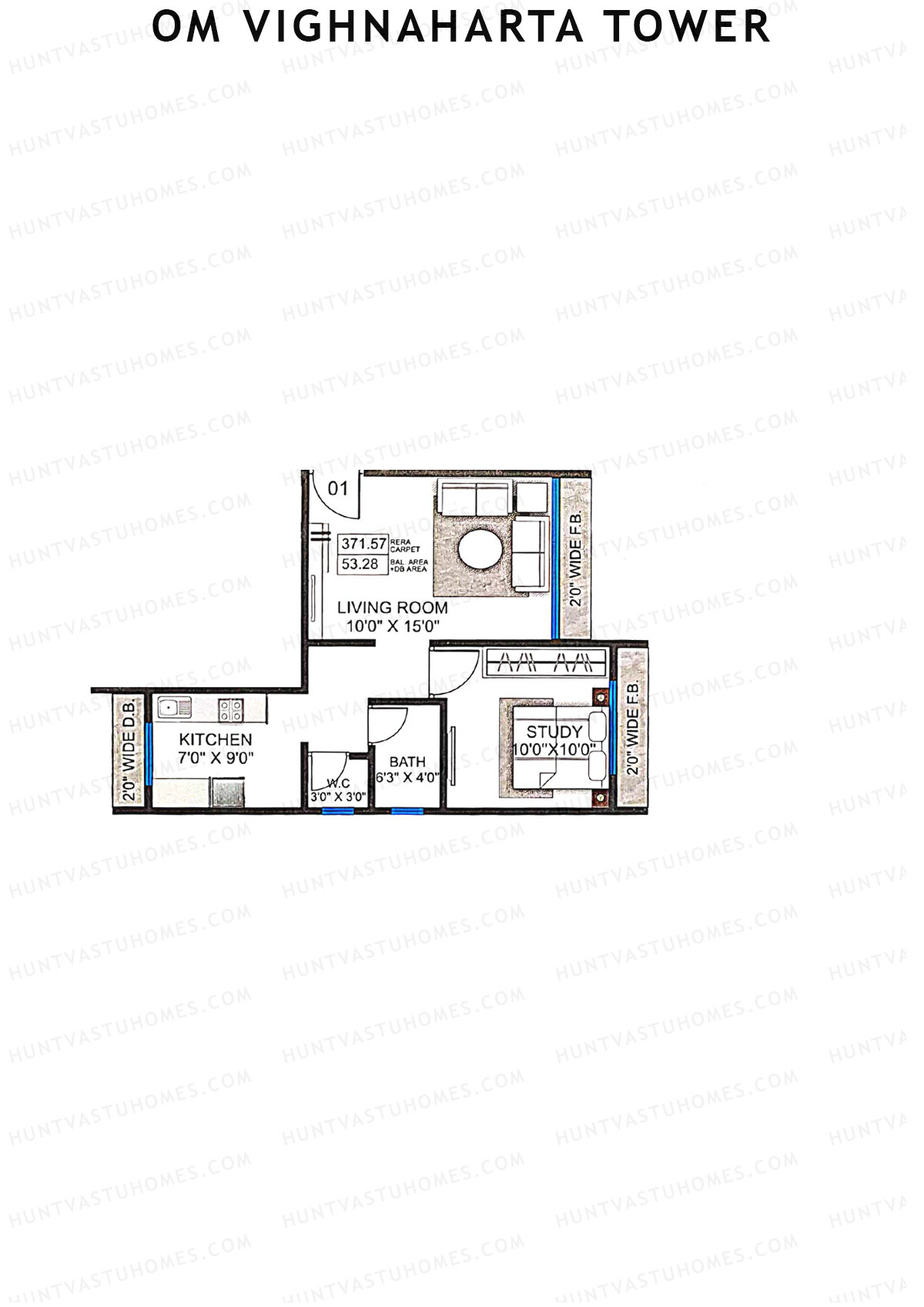 Om Vighnaharta Tower Tower 1 Unit 1 Floor Plan