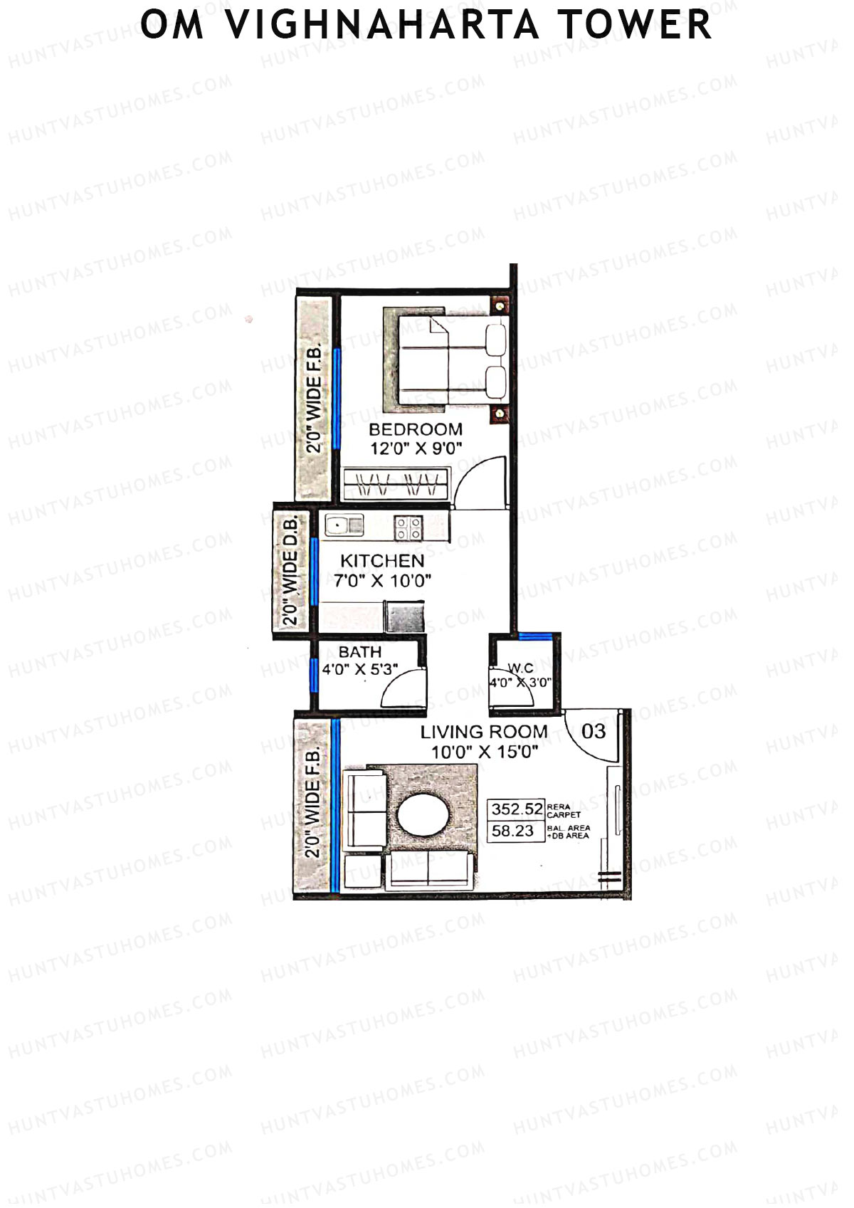 Om Vighnaharta Tower Tower 1 Unit 3 Floor Plan