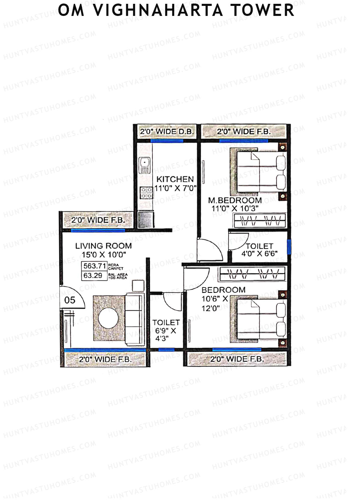 Om Vighnaharta Tower Tower 1 Unit 5 Floor Plan
