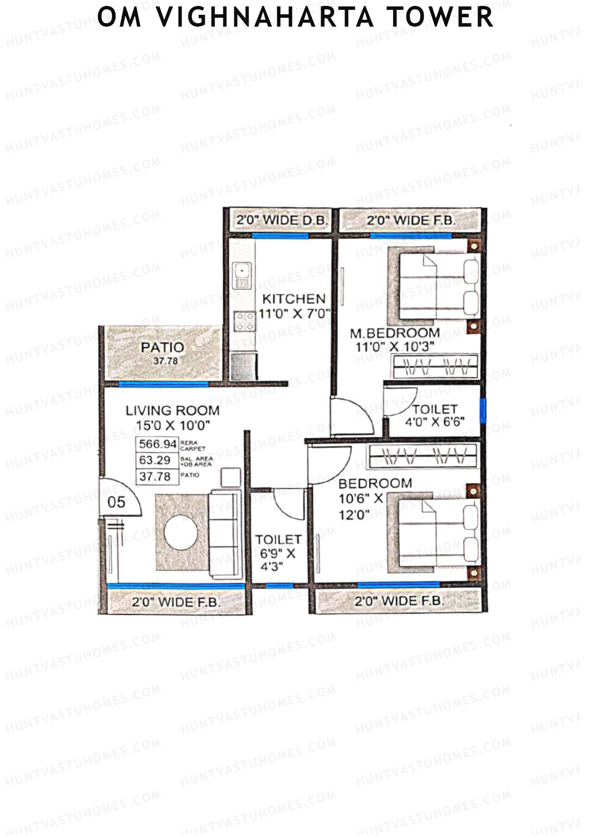 Om Vighnaharta Tower Tower 1 Unit 5 Floor Plan