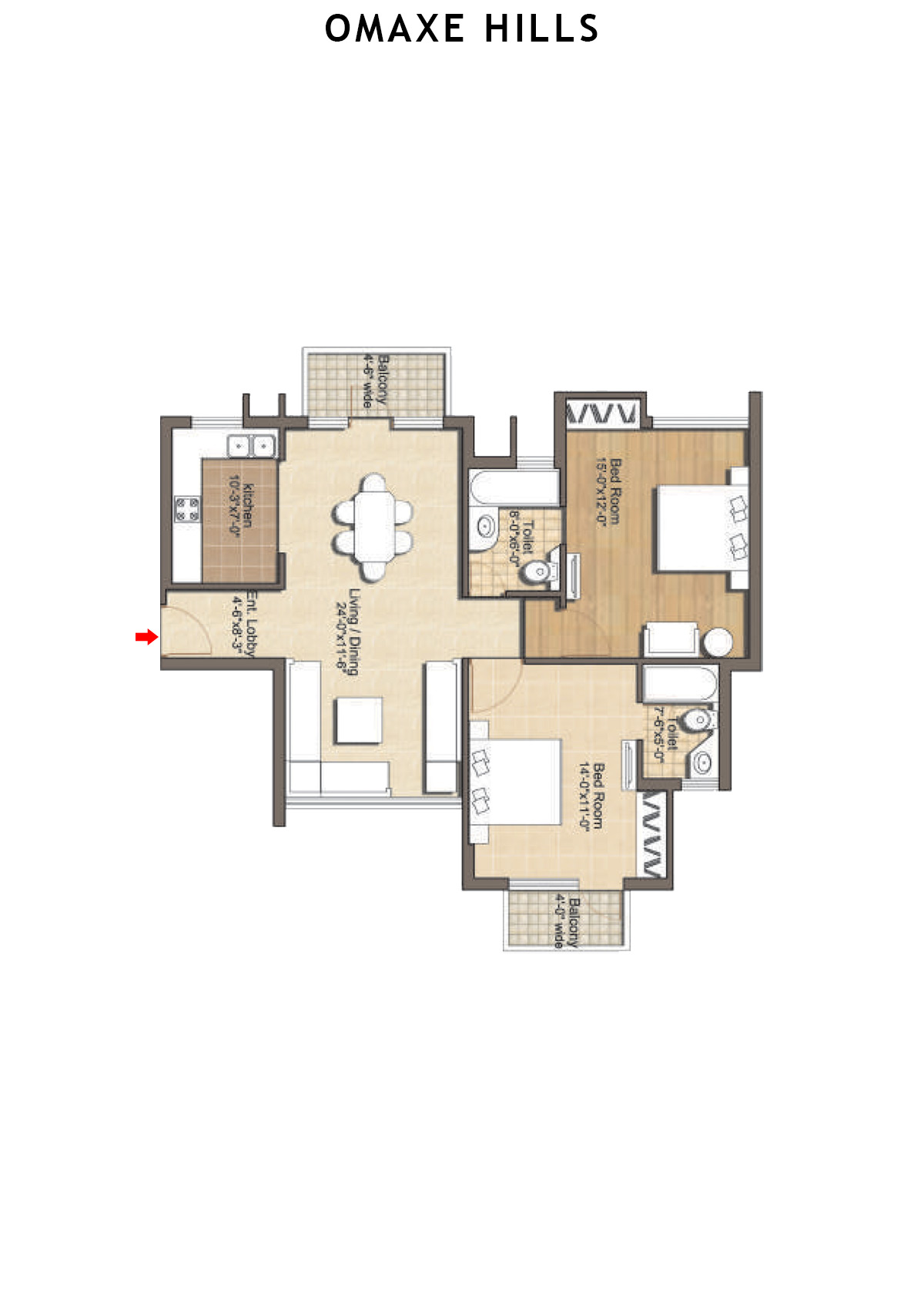 Omaxe Hills Tower 1 Unit 1 Floor Plan