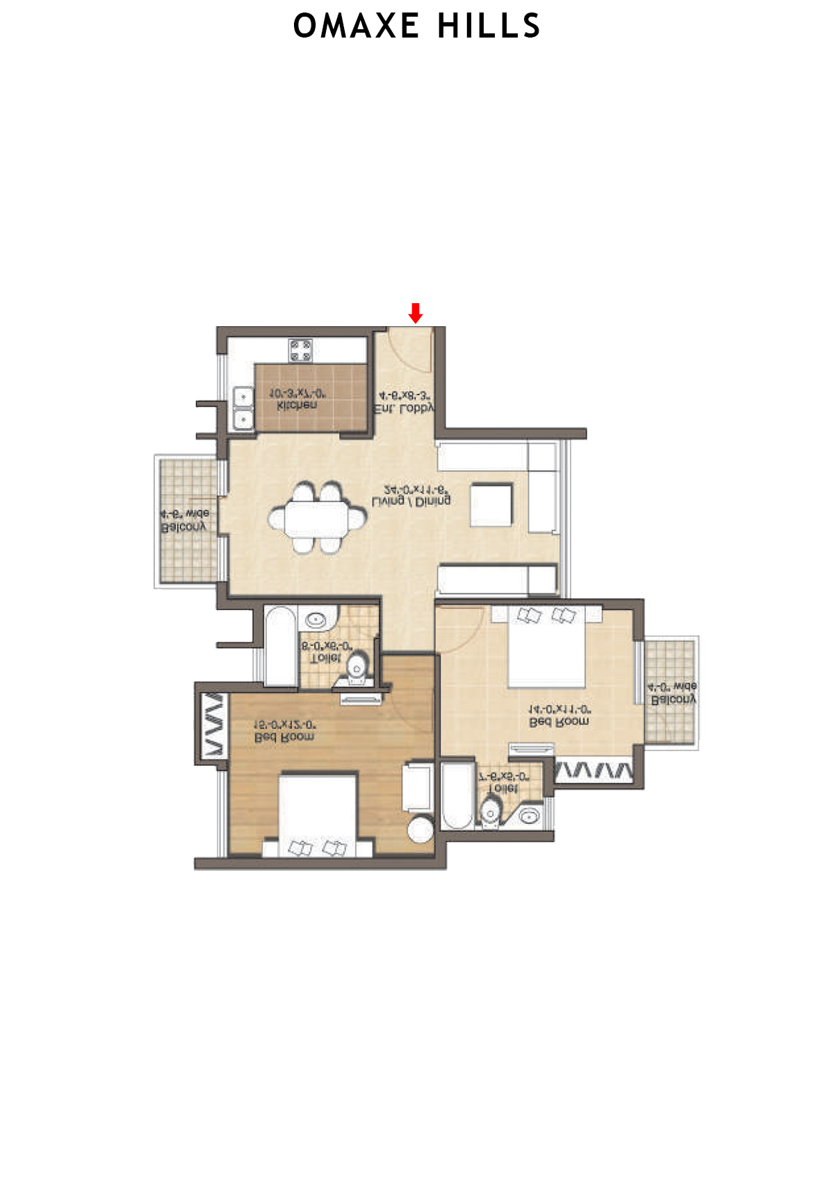 Omaxe Hills Tower 1 Unit 2 Floor Plan