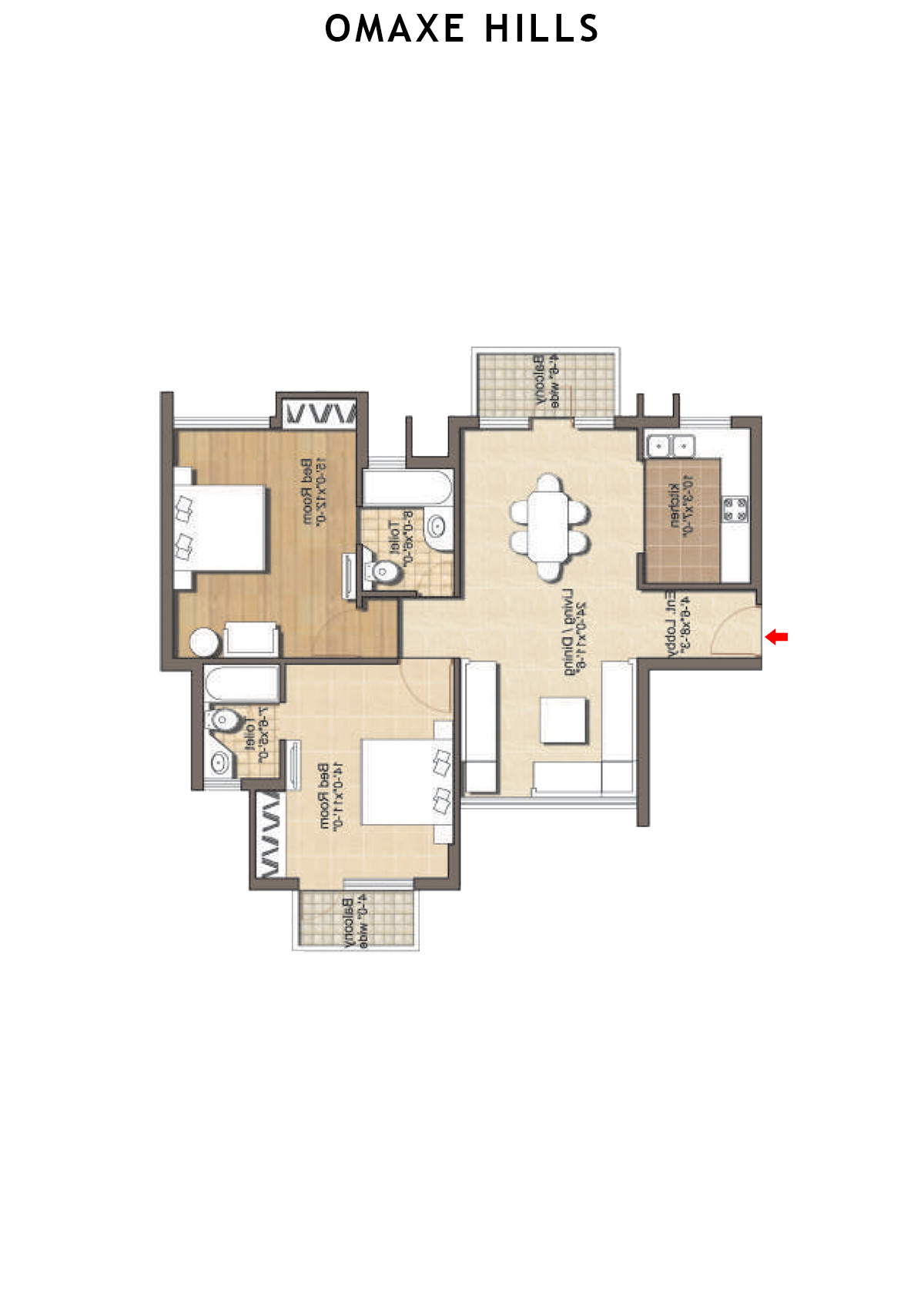 Omaxe Hills Tower 1 Unit 3 Floor Plan