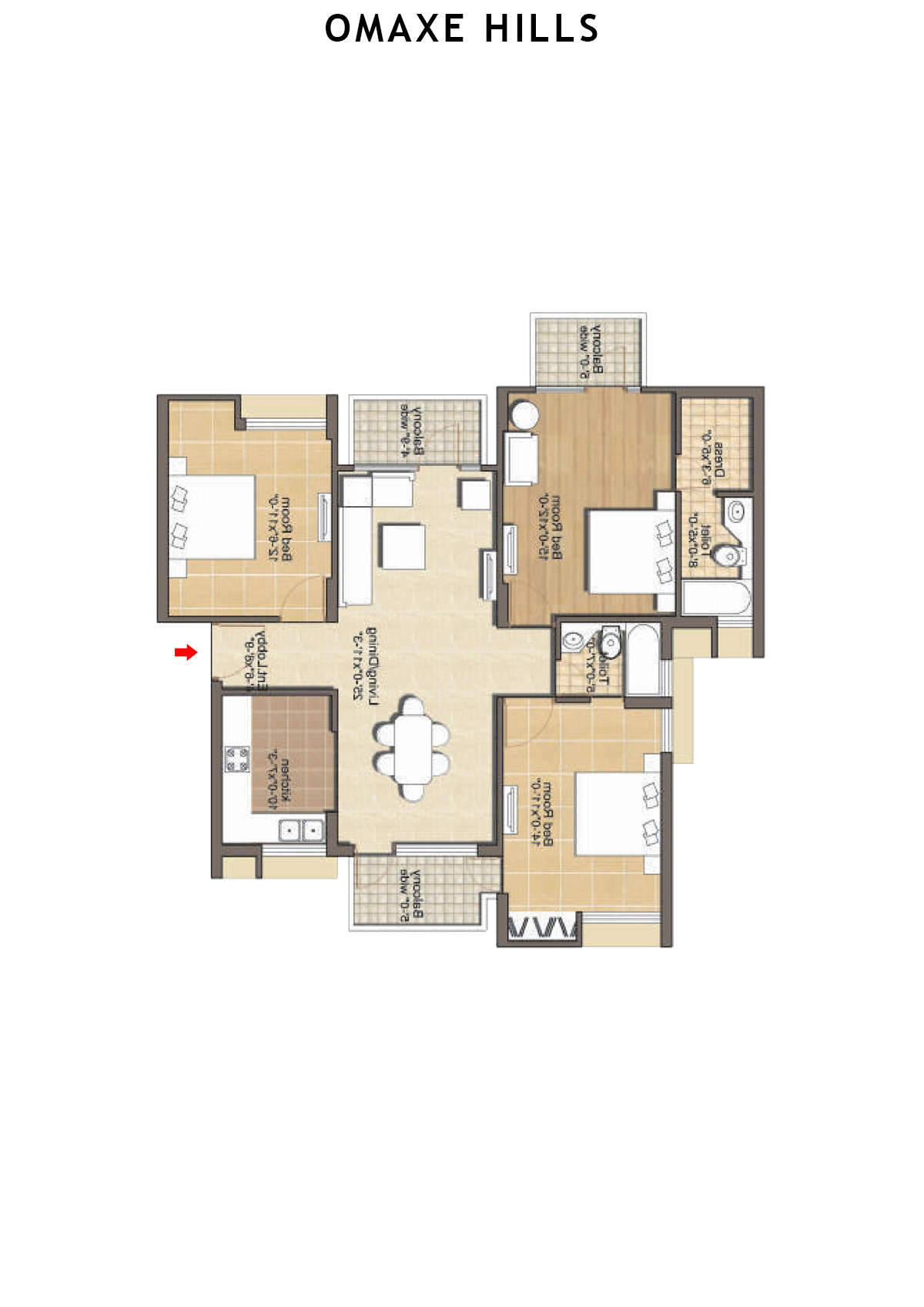 Omaxe Hills Tower 3 Unit 1 Floor Plan