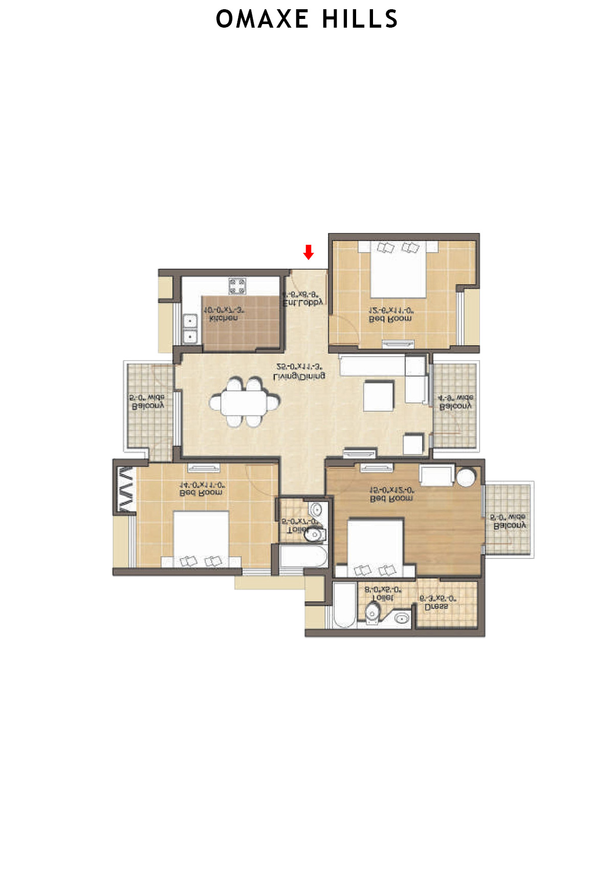 Omaxe Hills Tower 3 Unit 2 Floor Plan