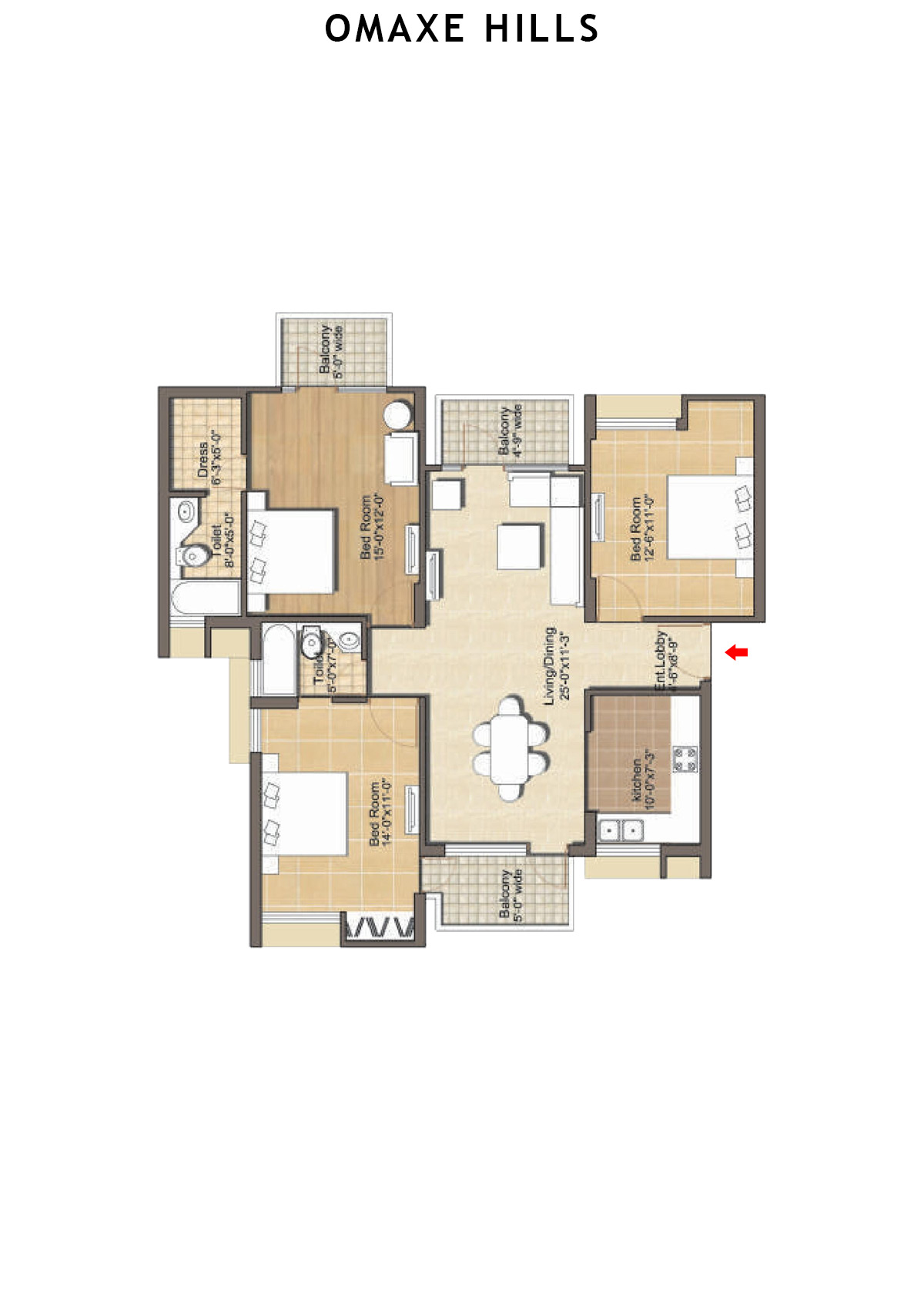 Omaxe Hills Tower 3 Unit 3 Floor Plan