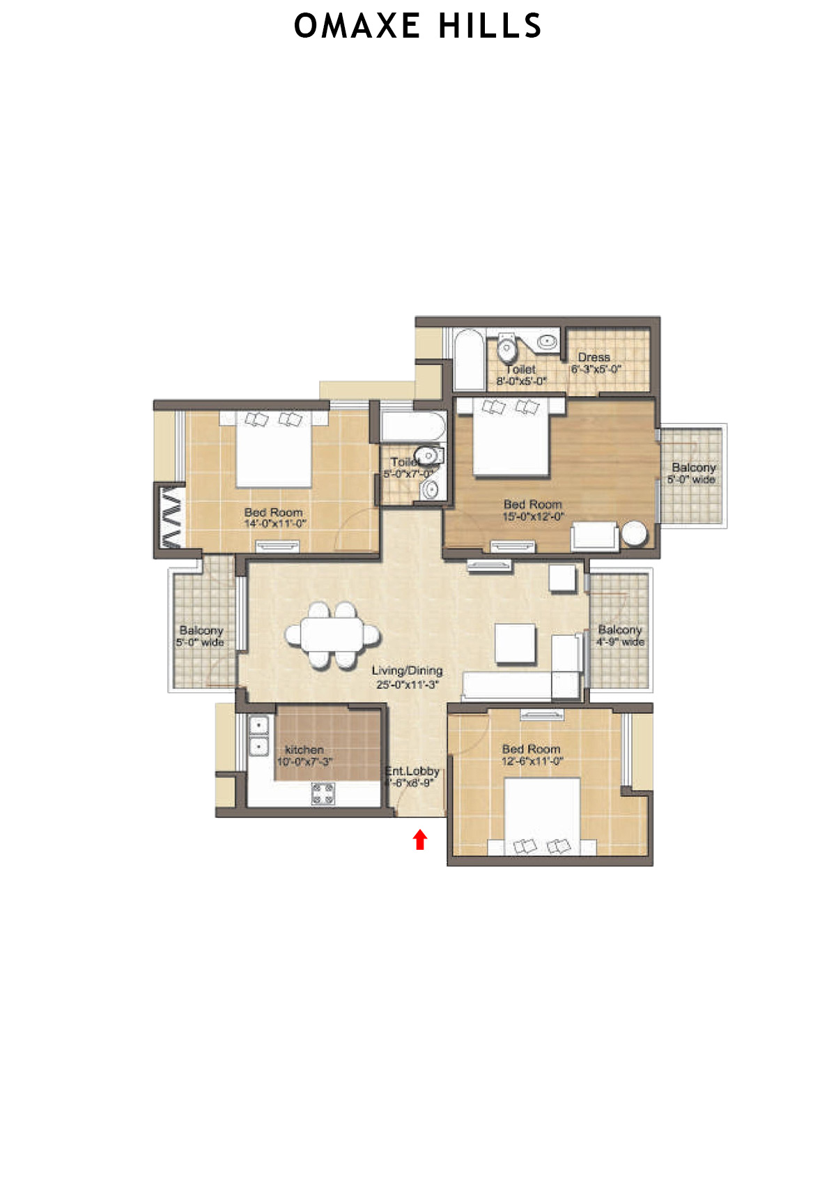 Omaxe Hills Tower 5 Unit 1 Floor Plan