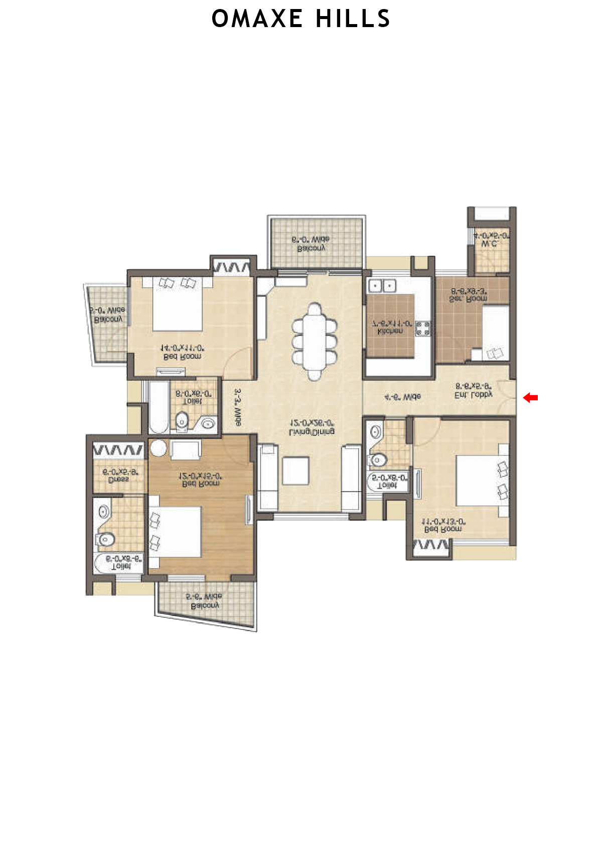 Omaxe Hills Tower 5 Unit 3 Floor Plan