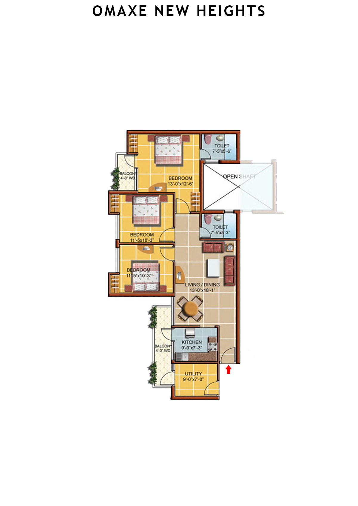 Omaxe New Heights  Bloomberg Unit 5 Floor Plan