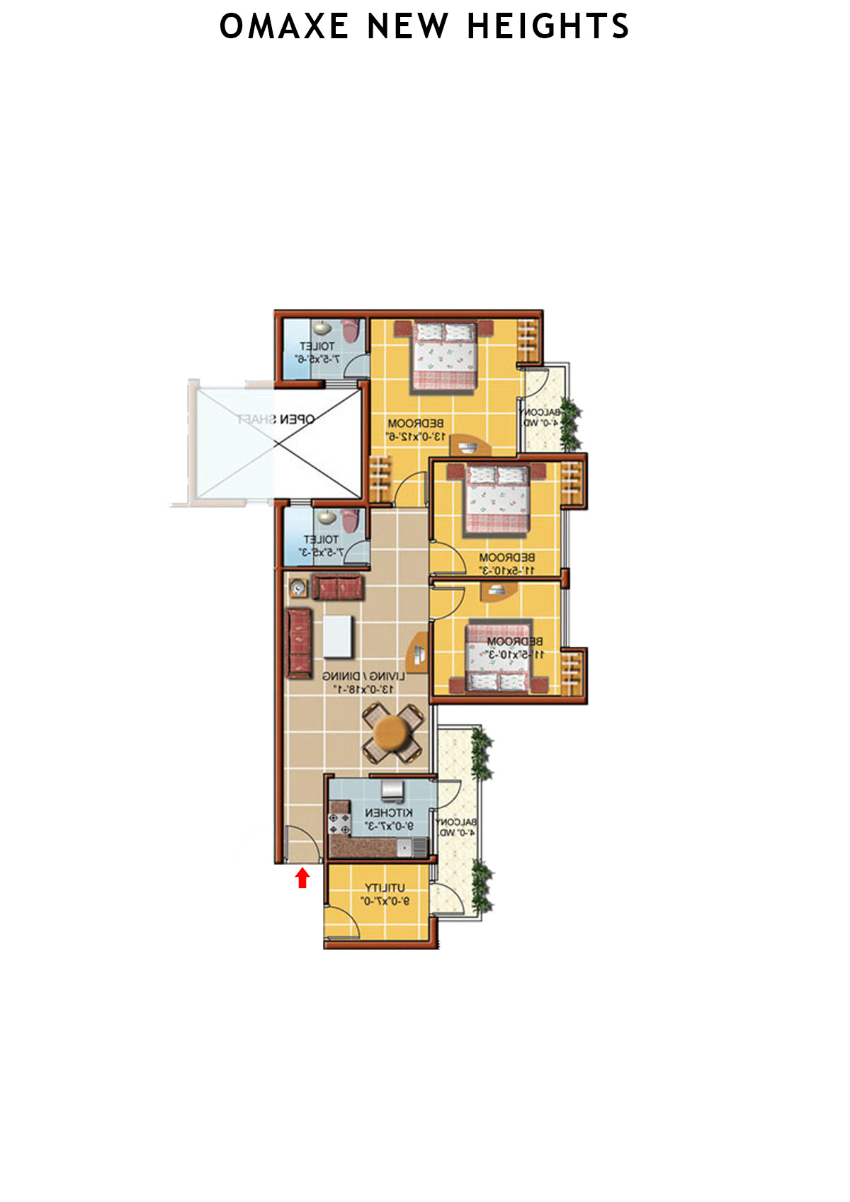 Omaxe New Heights  Bloomberg Unit 6 Floor Plan