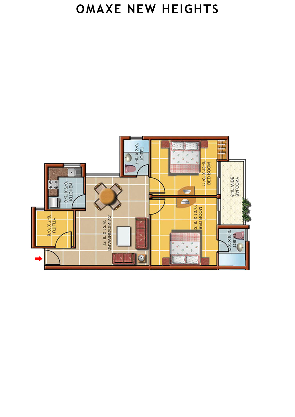 Omaxe New Heights  Bloomberg Unit 7 Floor Plan