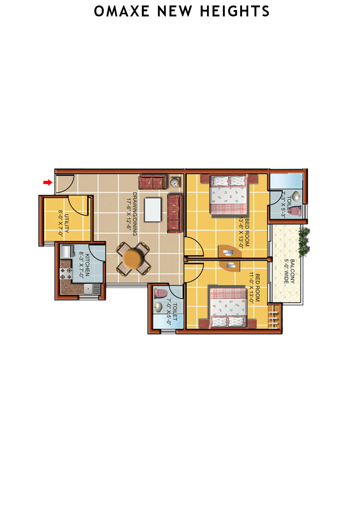 Omaxe New Heights  Bloomberg Unit 8 Floor Plan