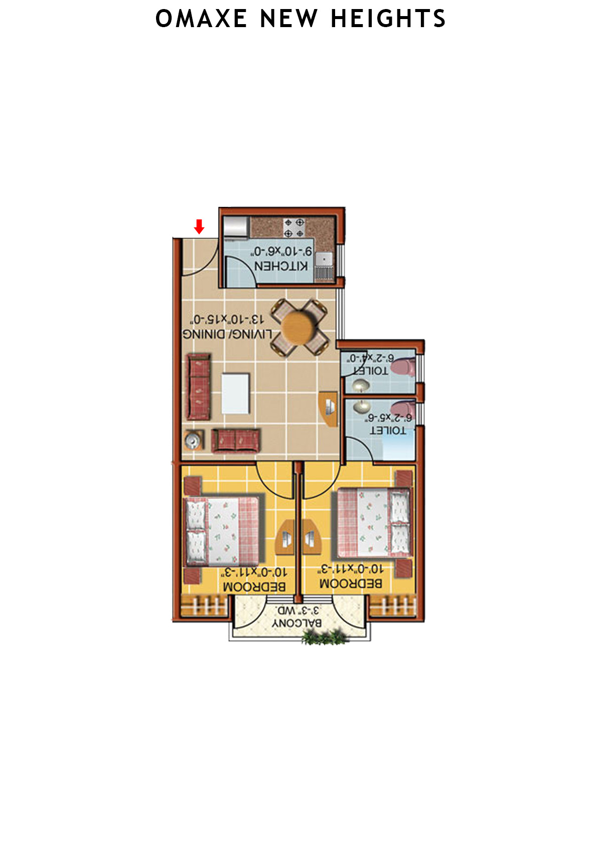Omaxe New Heights  Triumph Unit 1 Floor Plan