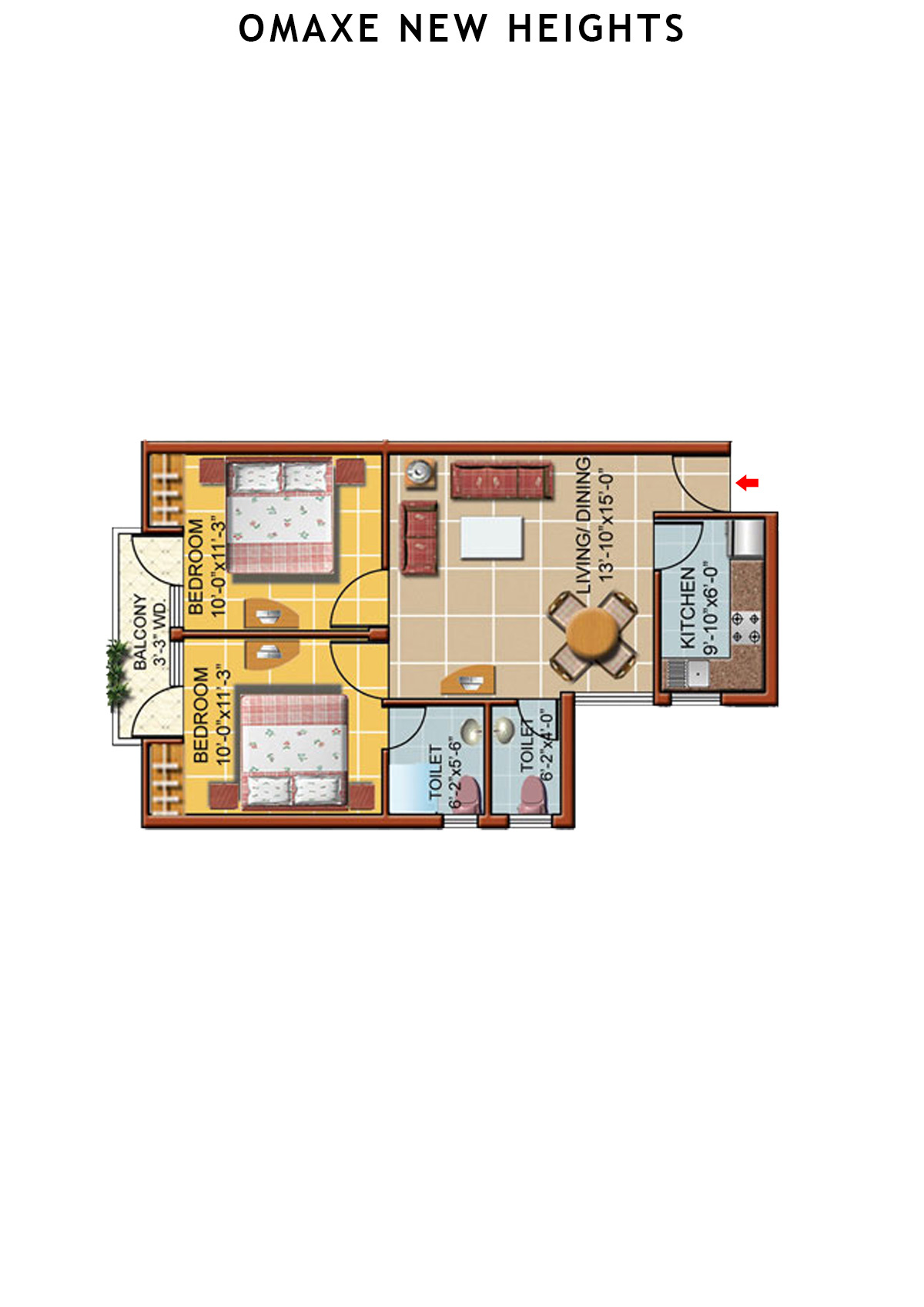 Omaxe New Heights  Triumph Unit 3 Floor Plan