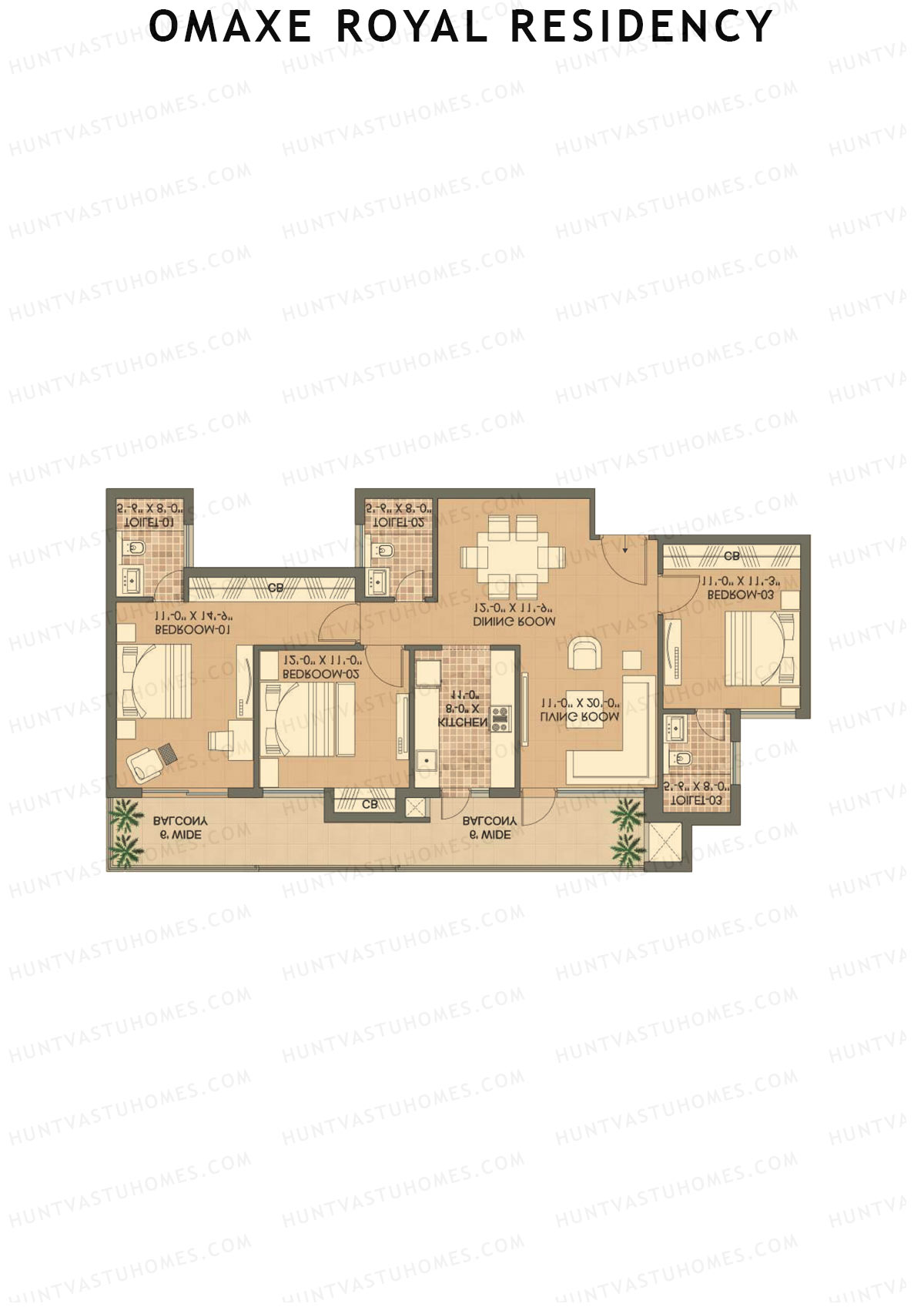 Omaxe Royal Residency Tower A Unit 1 Floor Plan