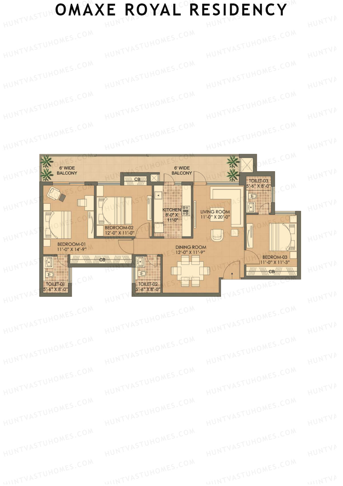 Omaxe Royal Residency Tower A Unit 2 Floor Plan