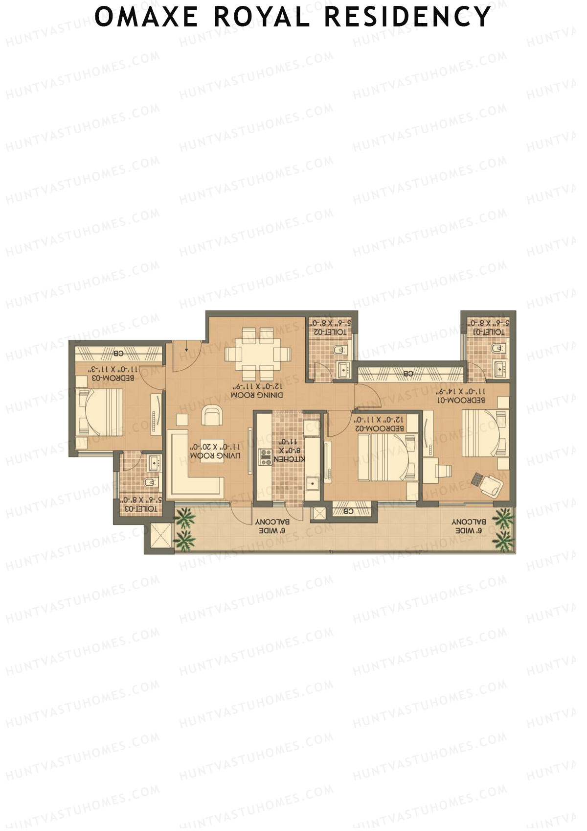 Omaxe Royal Residency Tower C Unit 1 Floor Plan