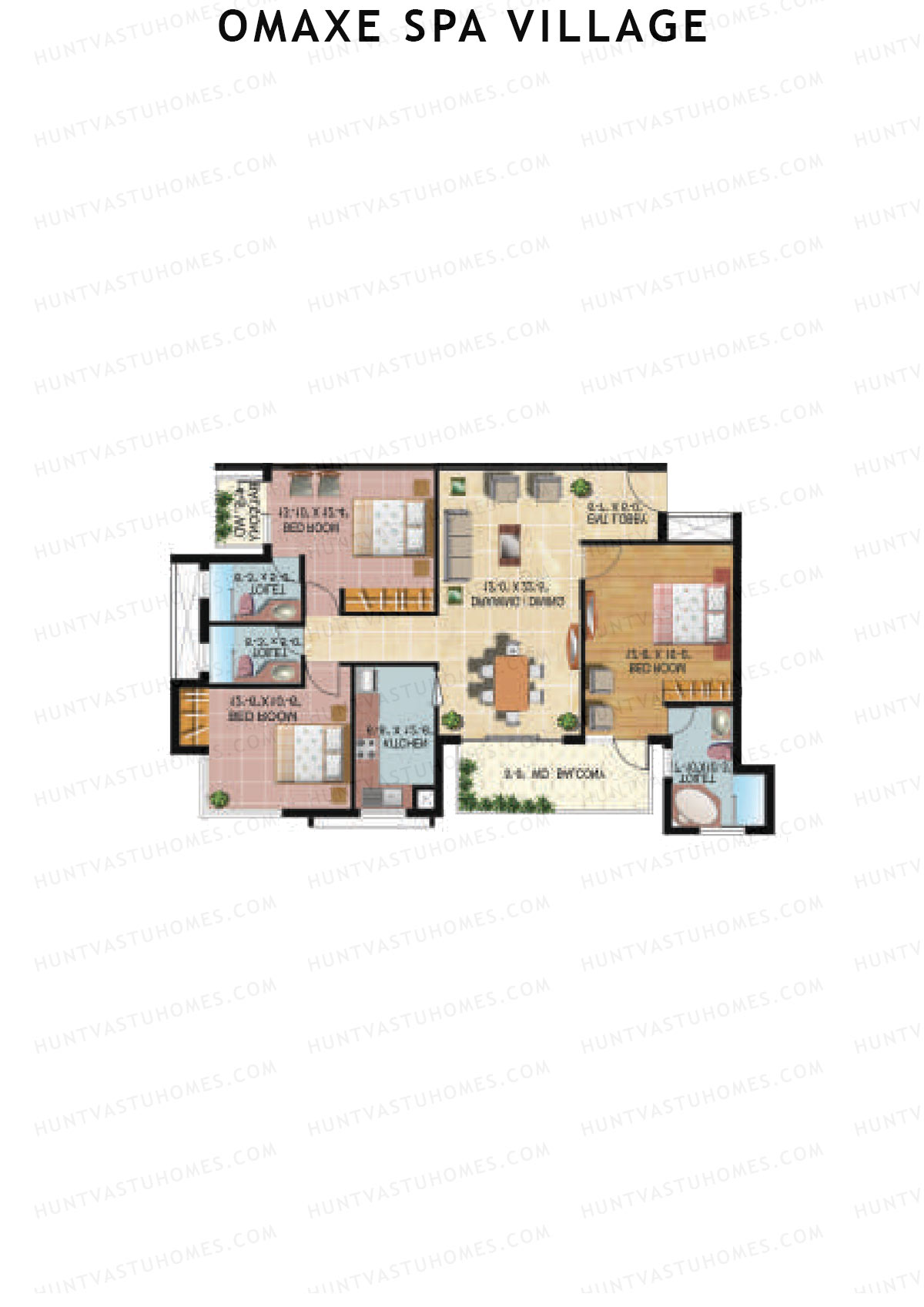 Omaxe Spa Village Aspen B Unit 4 Floor Plan