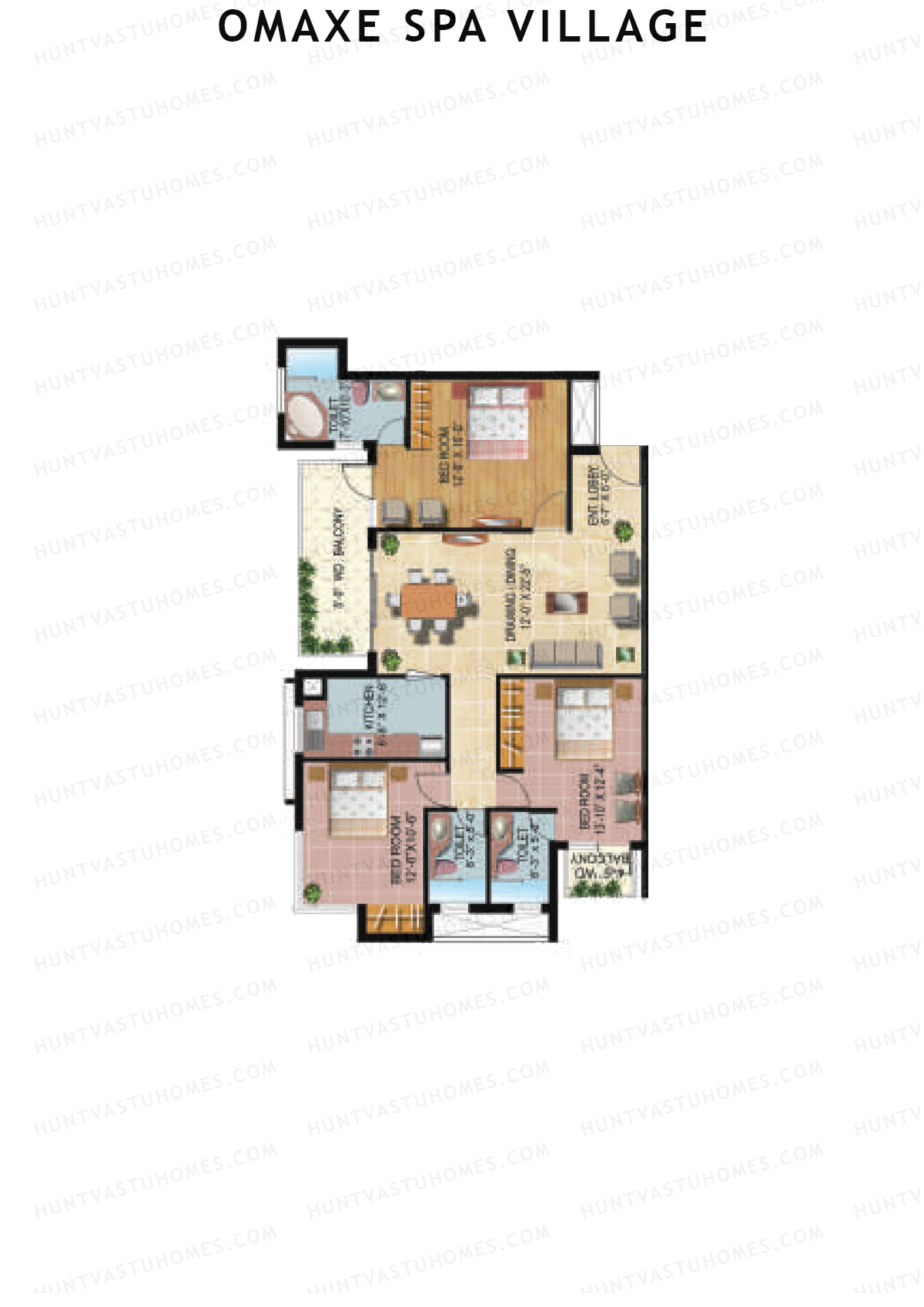Omaxe Spa Village Aspen D Unit 1 Floor Plan