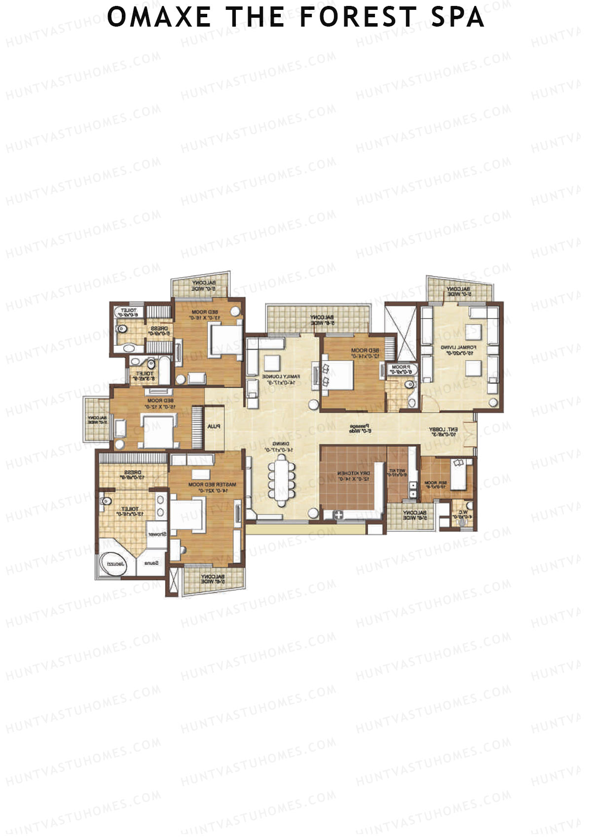 Omaxe The Forest Spa Aspen Unit 1 Floor Plan