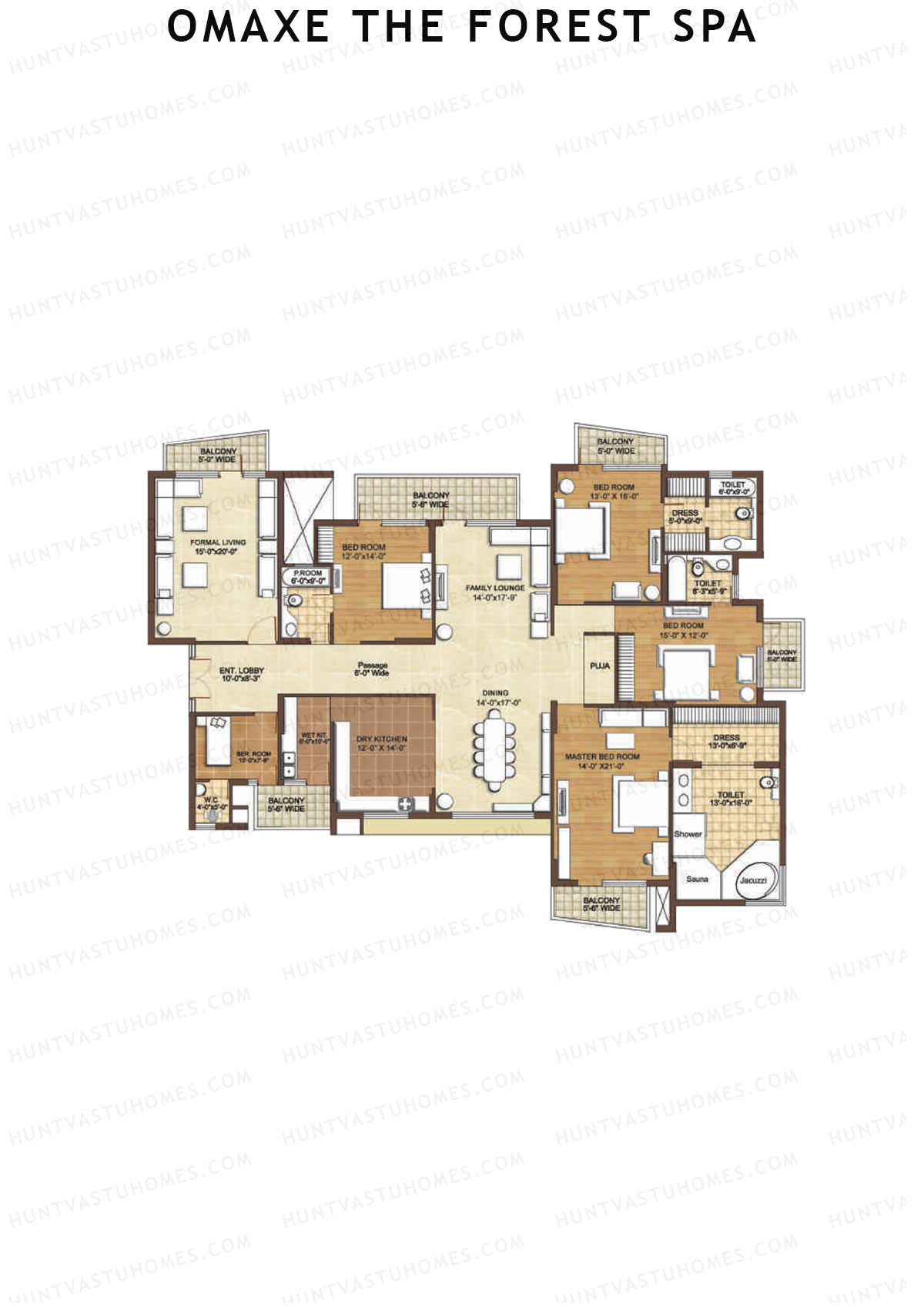 Omaxe The Forest Spa Aspen Unit 2 Floor Plan