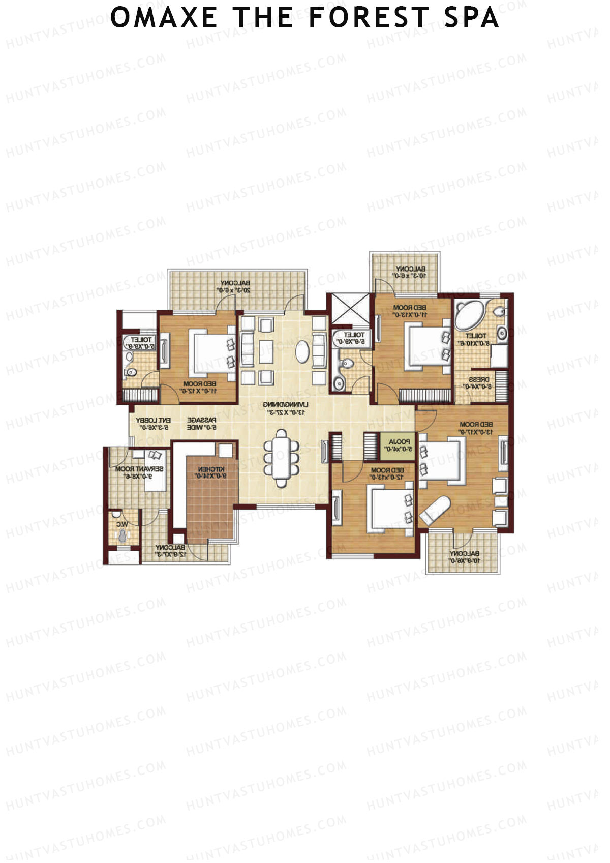 Omaxe The Forest Spa Barberry Unit 1 Floor Plan