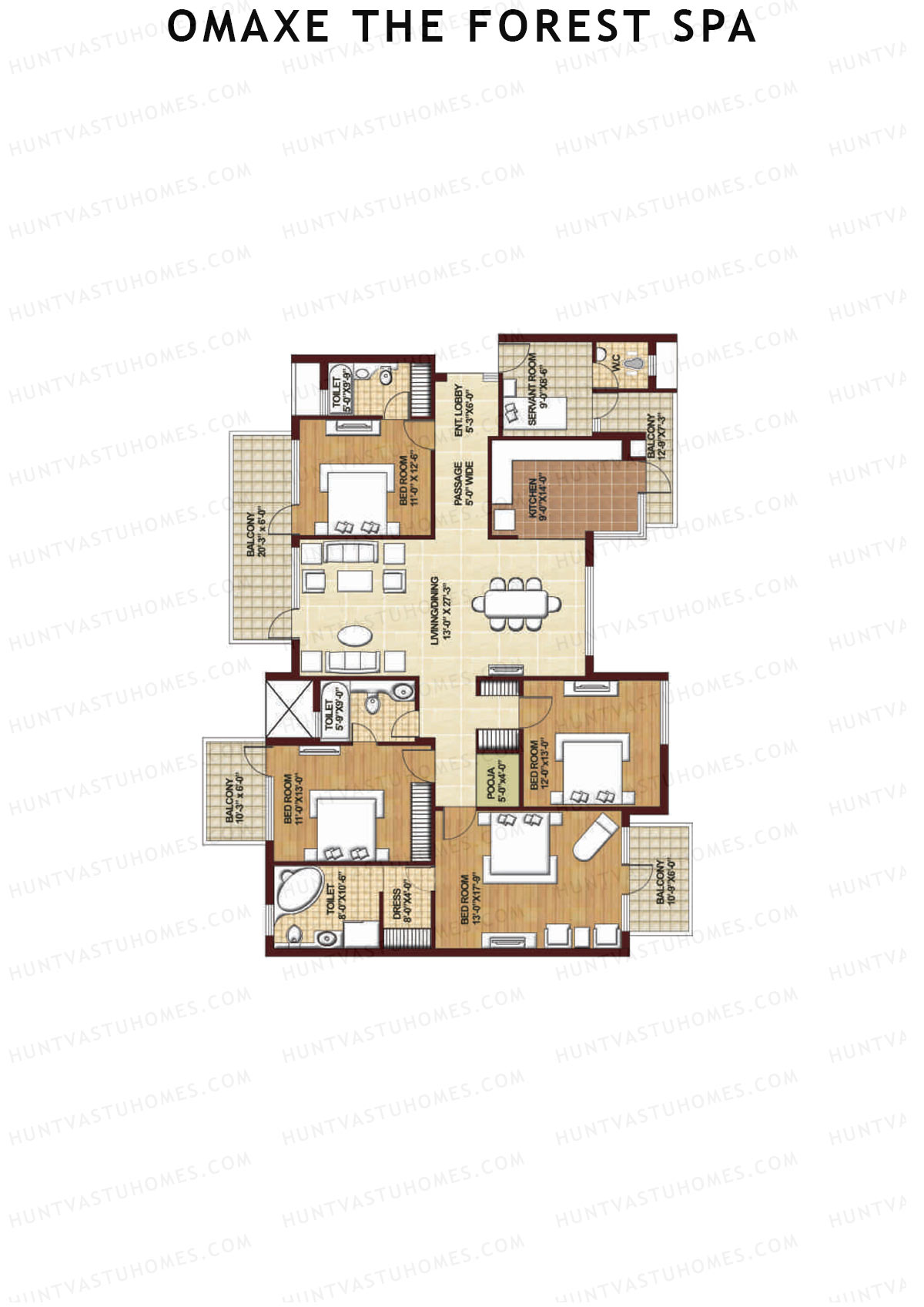 Omaxe The Forest Spa Barberry Unit 2 Floor Plan