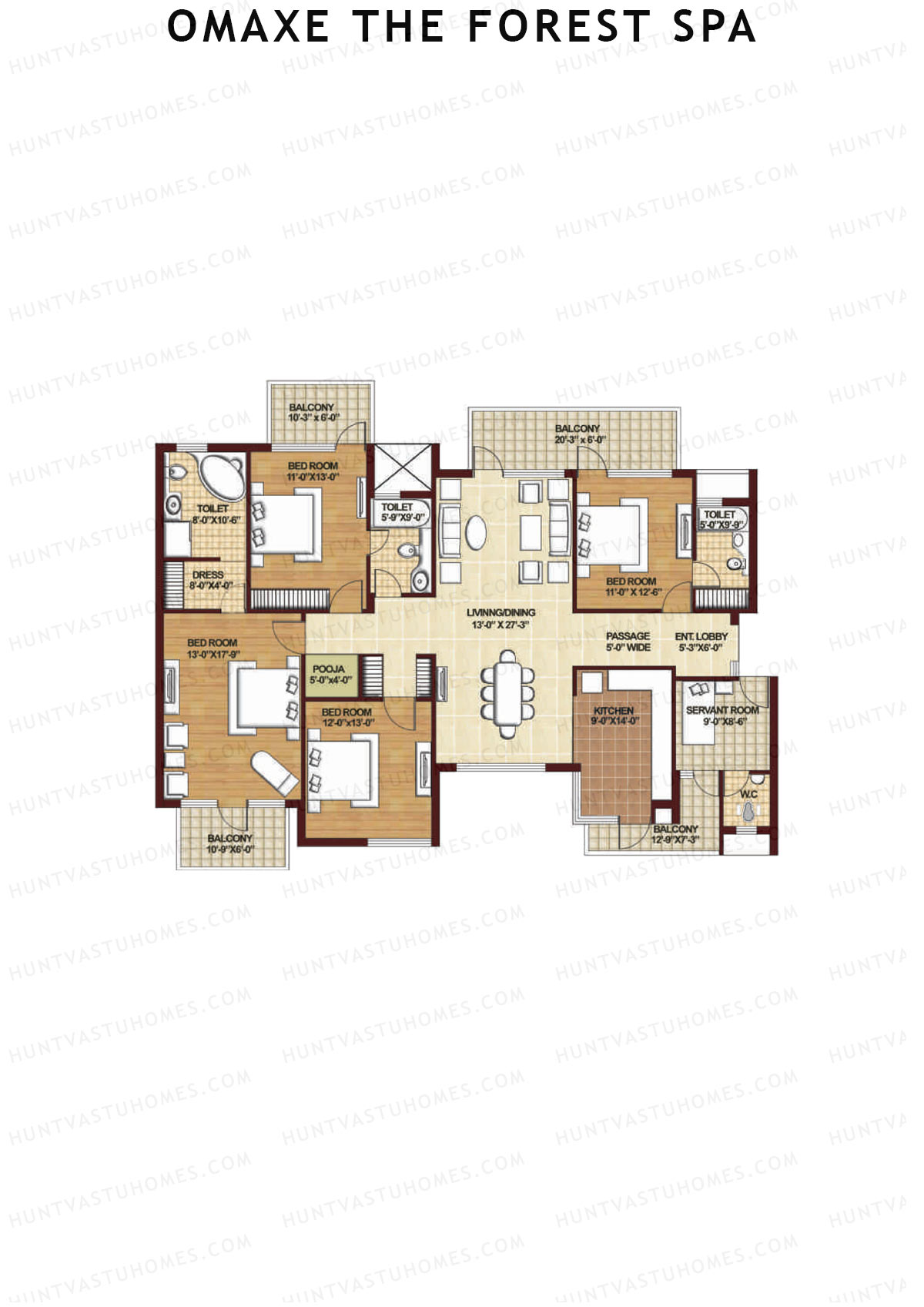 Omaxe The Forest Spa Barberry Unit 3 Floor Plan