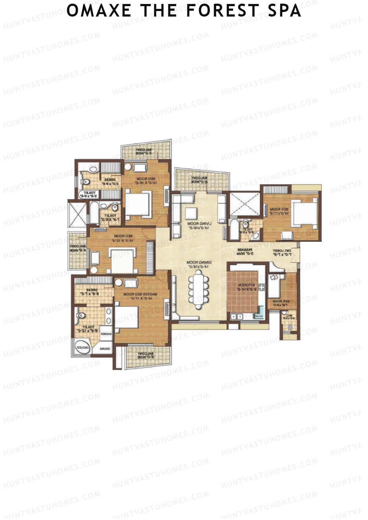 Omaxe The Forest Spa Jasmine Unit 1 Floor Plan