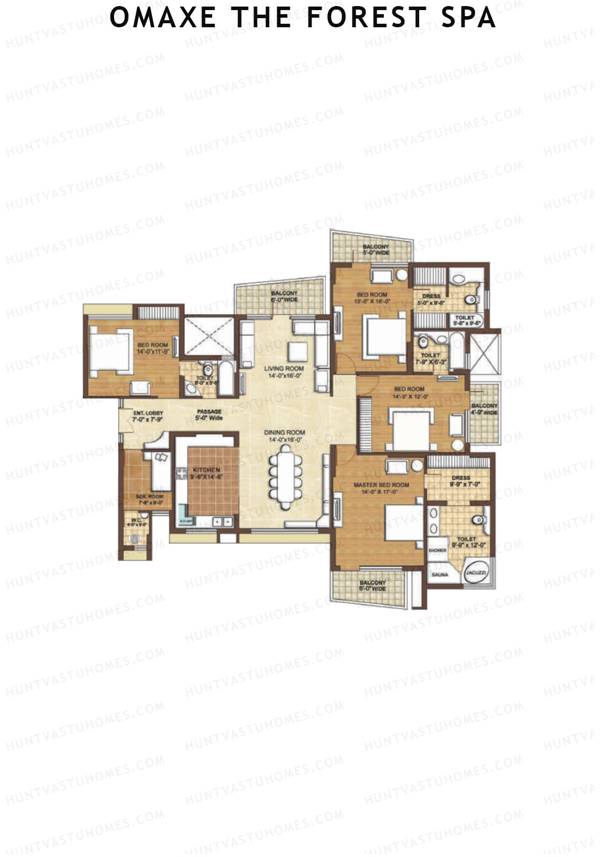 Omaxe The Forest Spa Jasmine Unit 2 Floor Plan