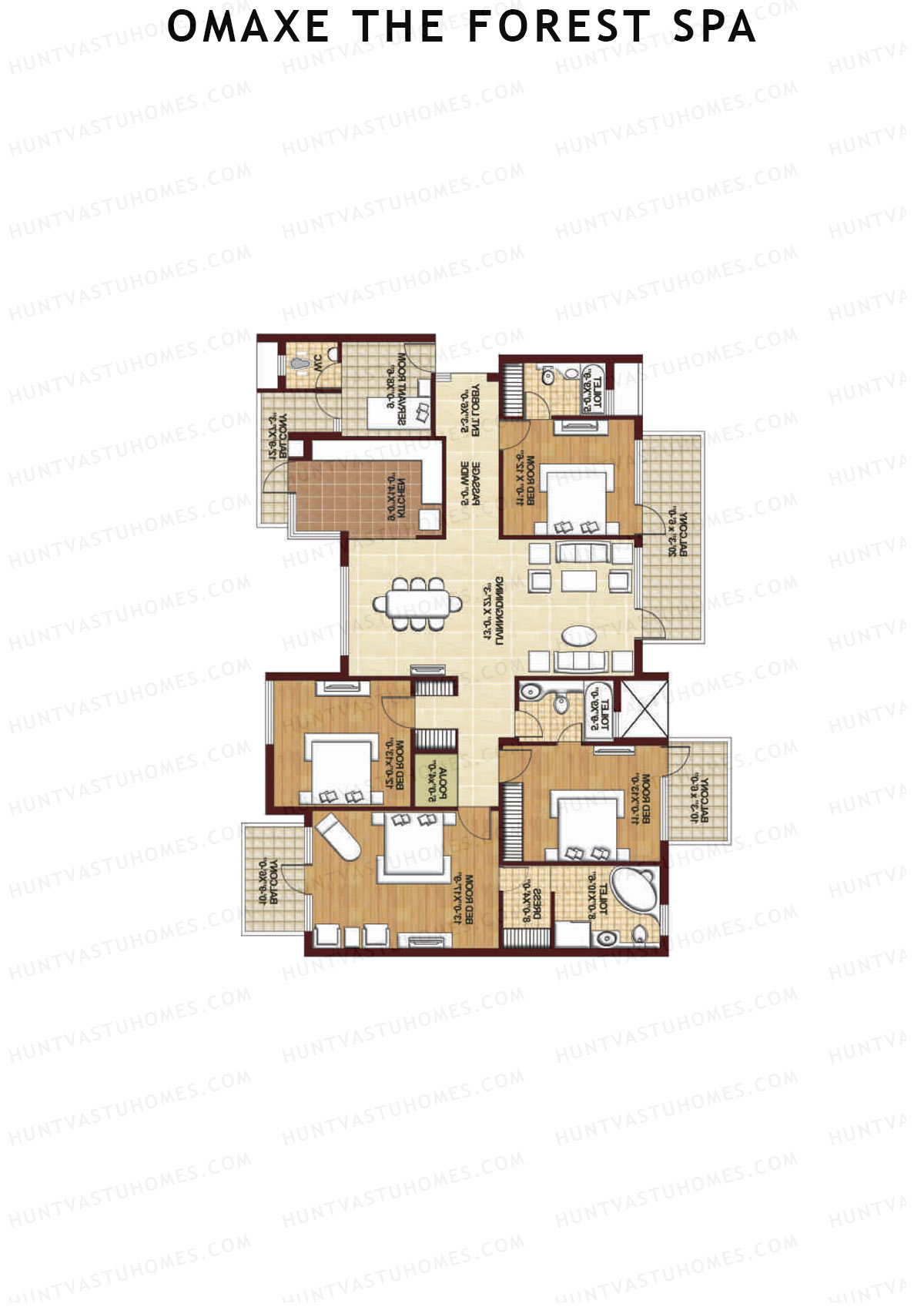 Omaxe The Forest Spa Tower Oak Unit 2 Floor Plan