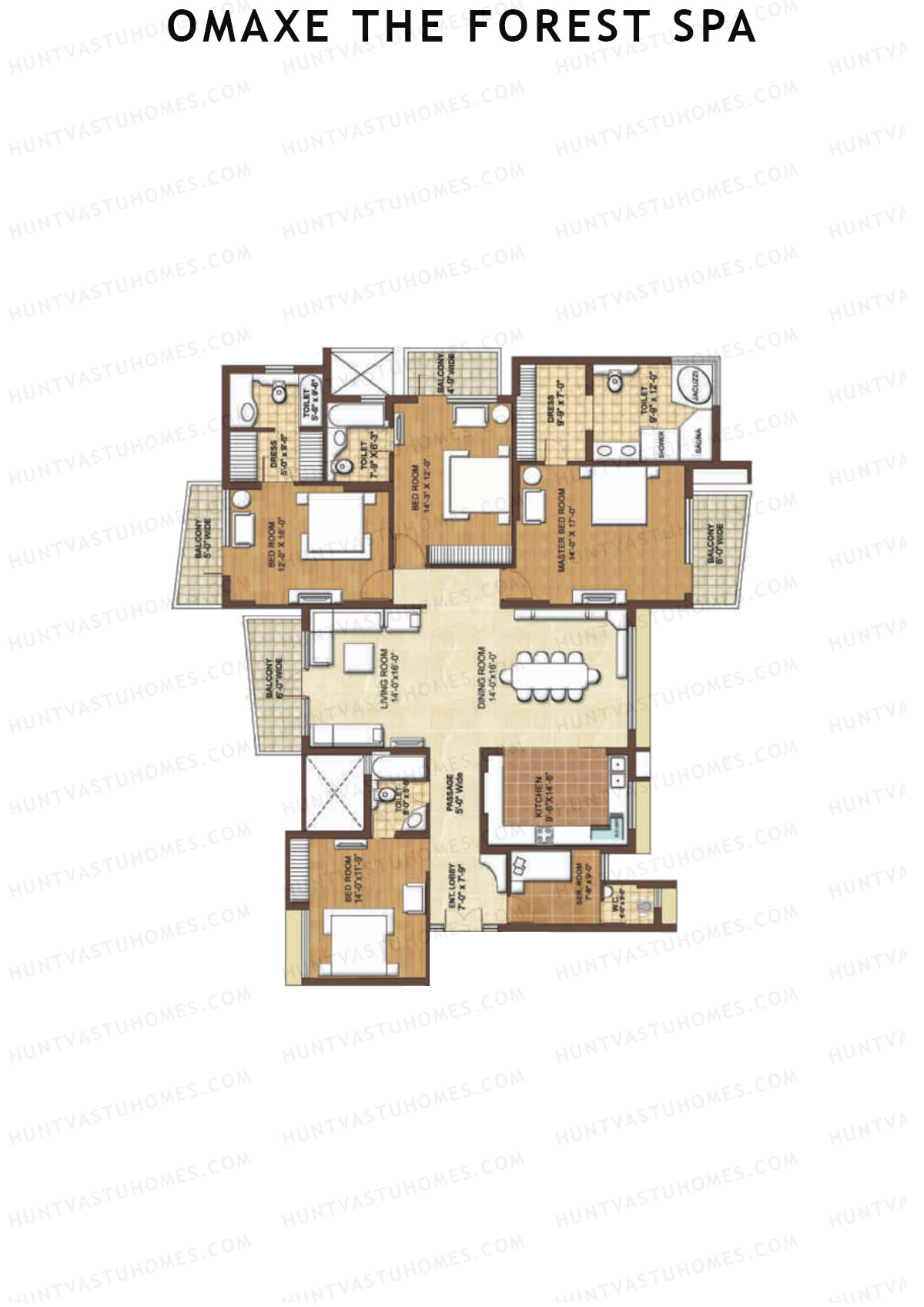 Omaxe The Forest Spa Olive Unit 2 Floor Plan