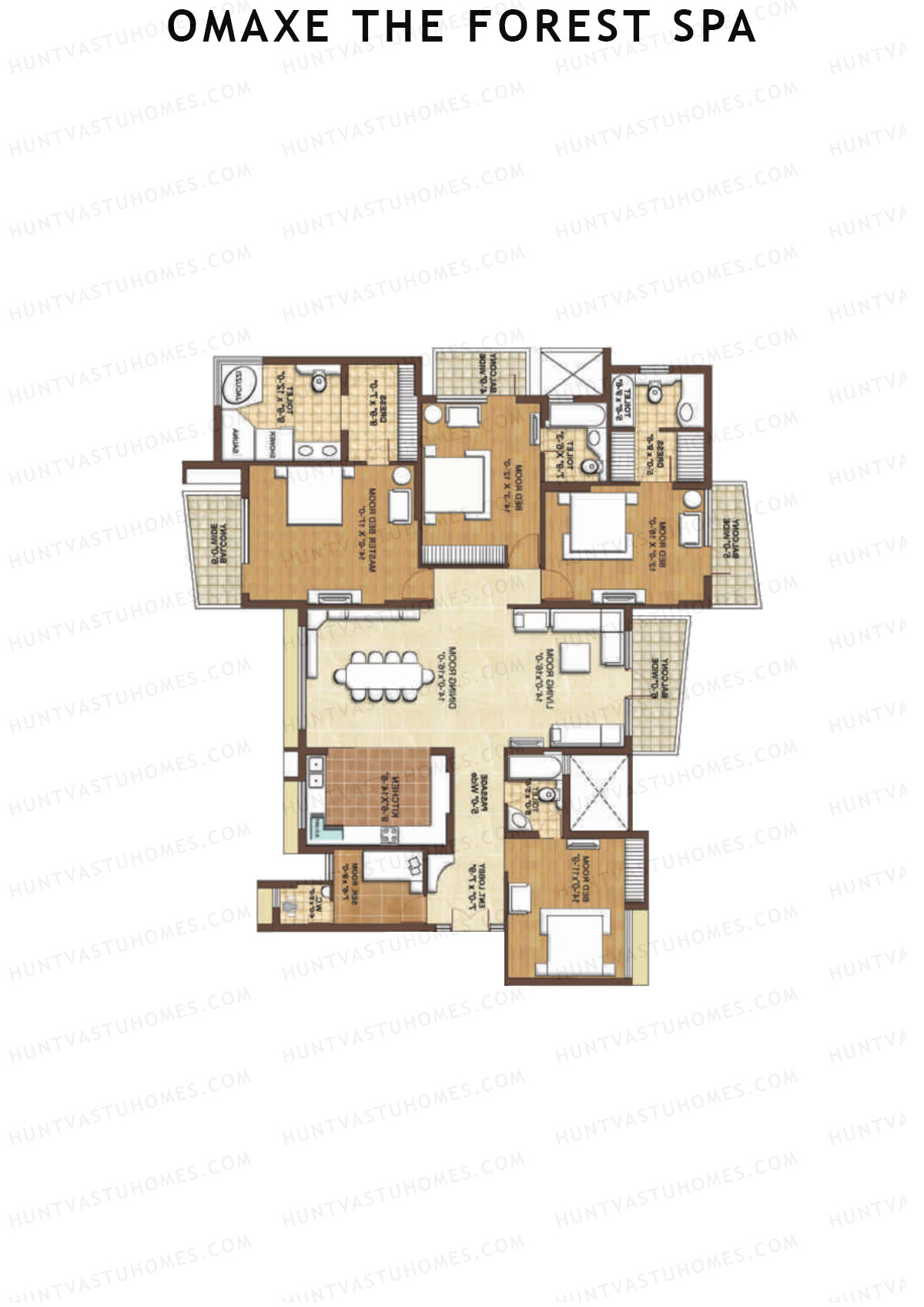 Omaxe The Forest Spa Tulip Unit 1 Floor Plan
