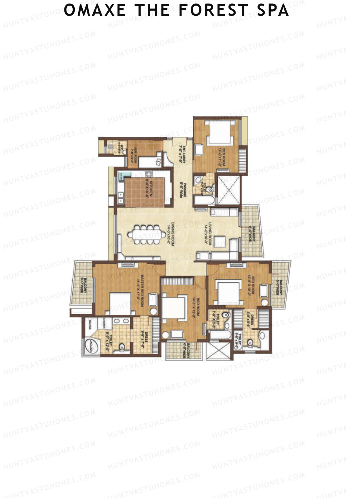 Omaxe The Forest Spa Tulip Unit 2 Floor Plan