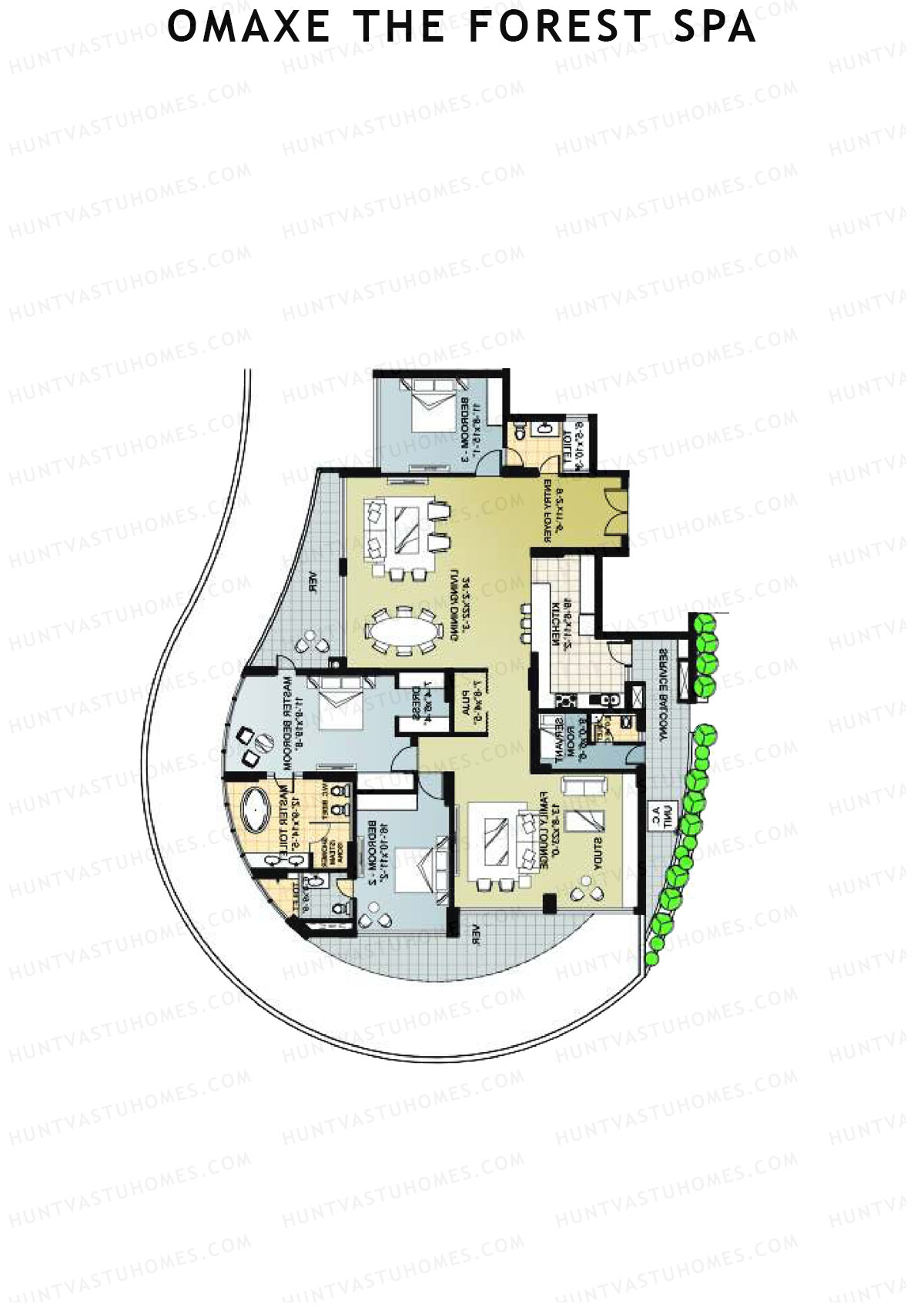 Omaxe The Forest Spa Palace A Unit 1 Floor Plan