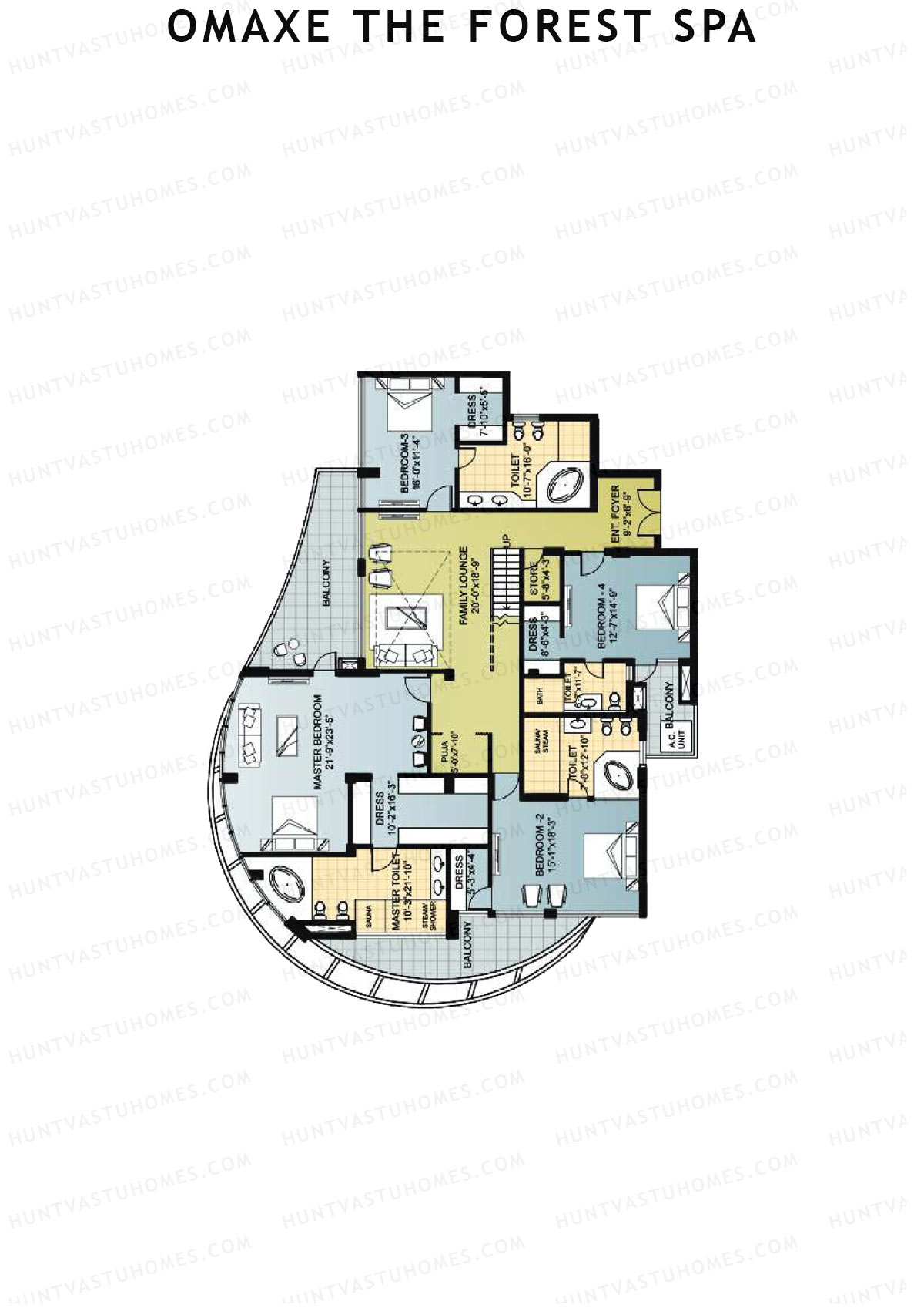 Omaxe The Forest Spa Palace A Unit 1 Type (Penthouse) Floor Plan