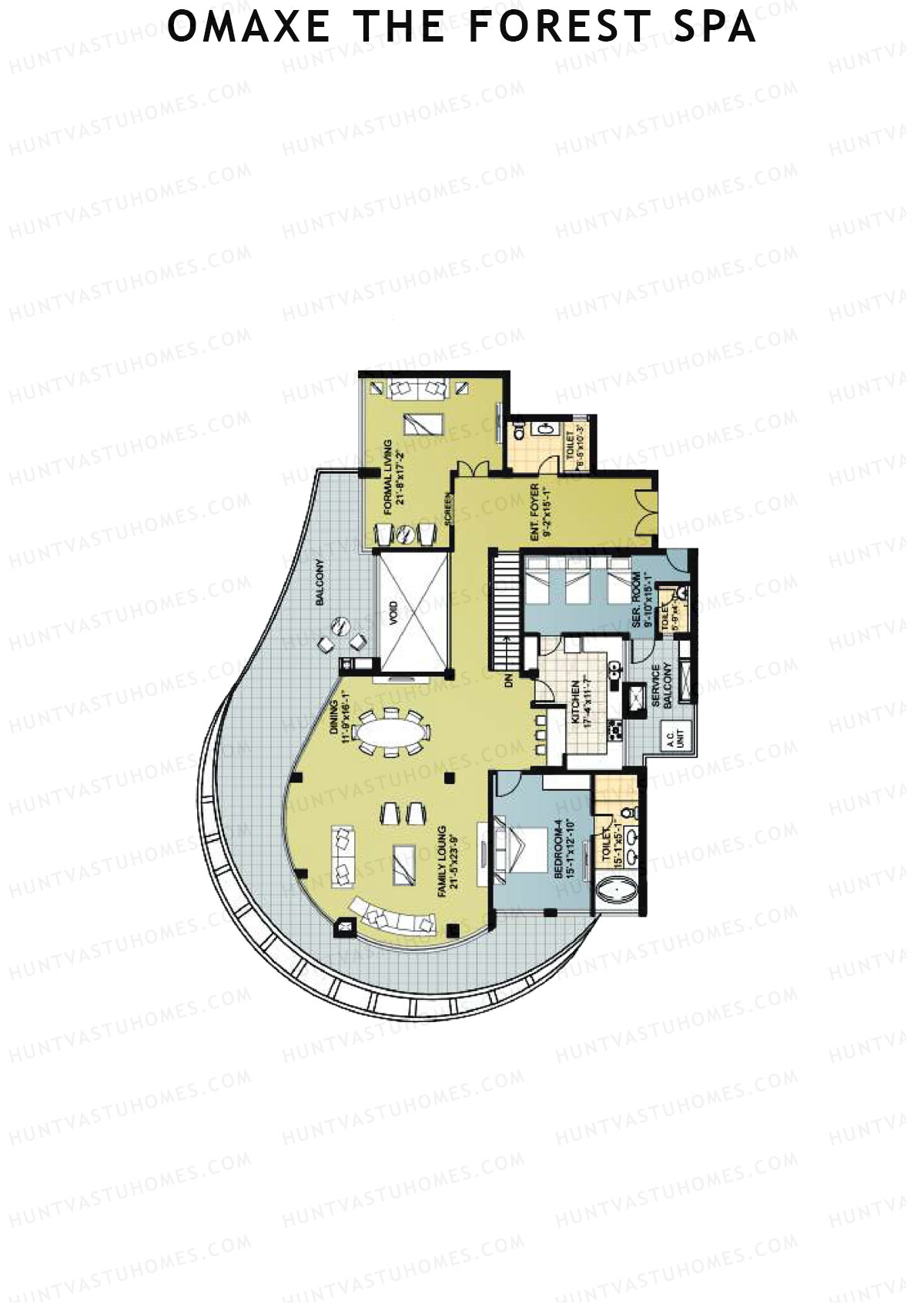 Omaxe The Forest Spa Palace A Unit 1 Type (Penthouse) Floor Plan
