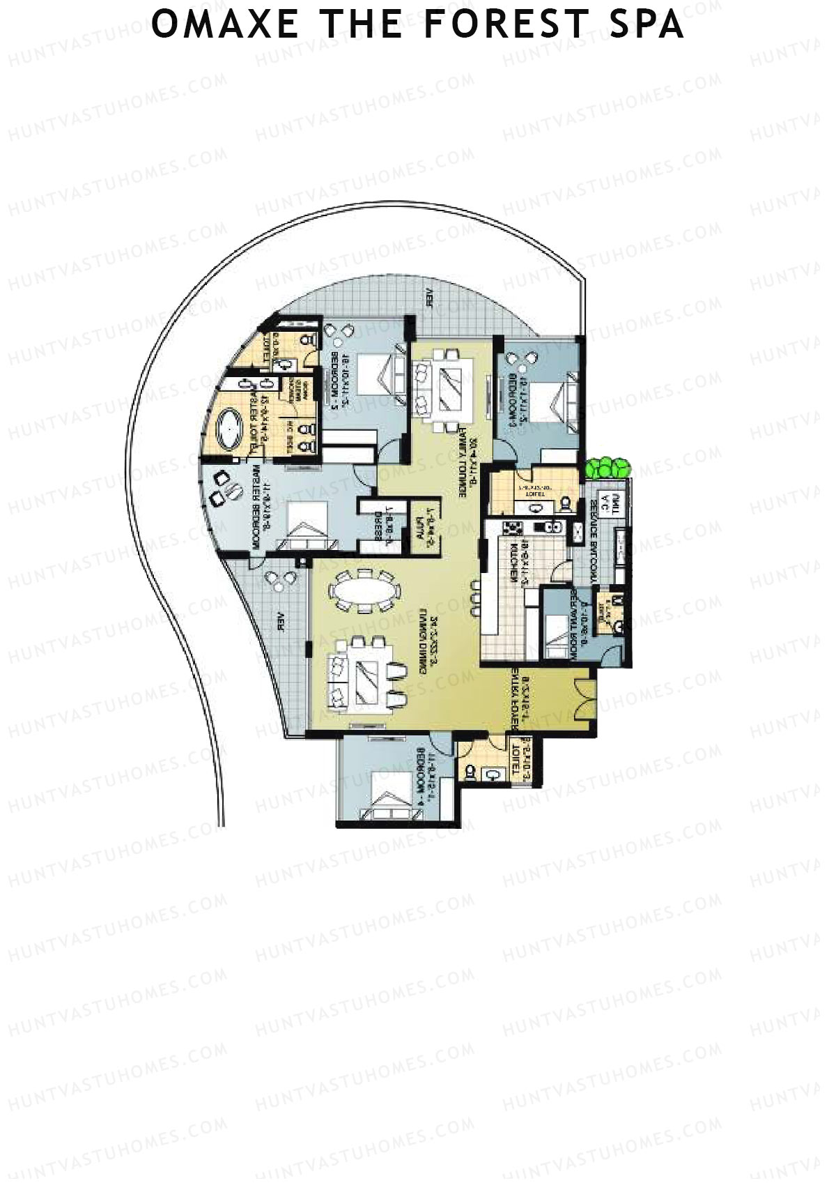 Omaxe The Forest Spa Palace A Unit 2 Floor Plan