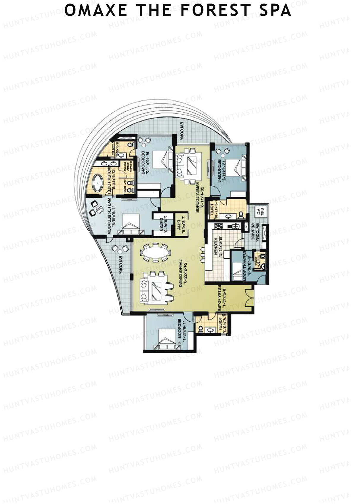 Omaxe The Forest Spa Palace A Unit 2 Floor Plan