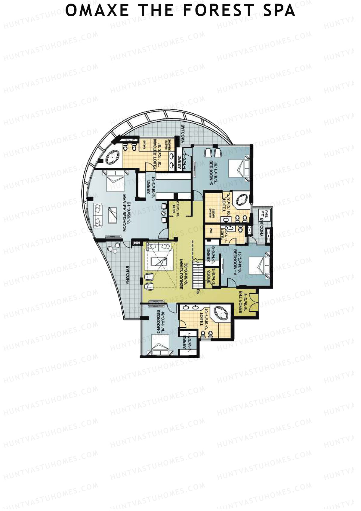 Omaxe The Forest Spa Palace A Unit 2 Type (Penthouse) Floor Plan
