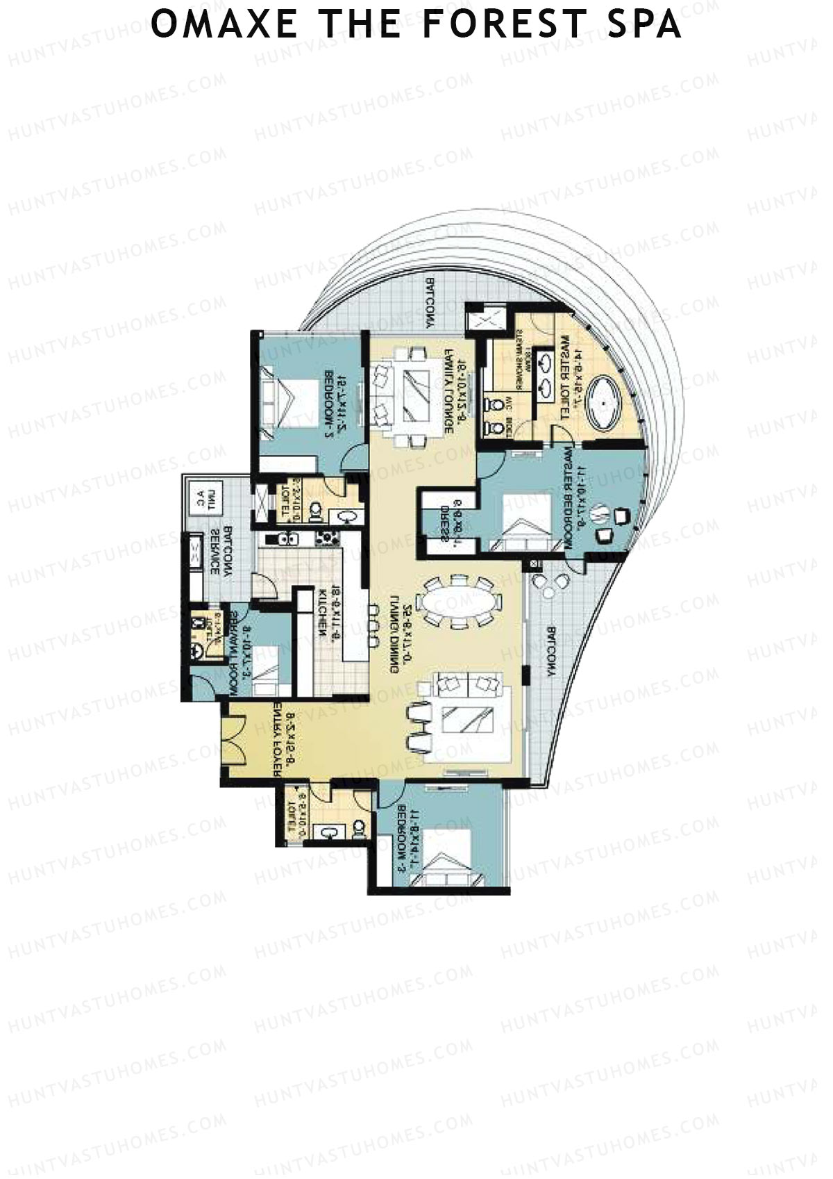 Omaxe The Forest Spa Palace A Unit 3 Floor Plan