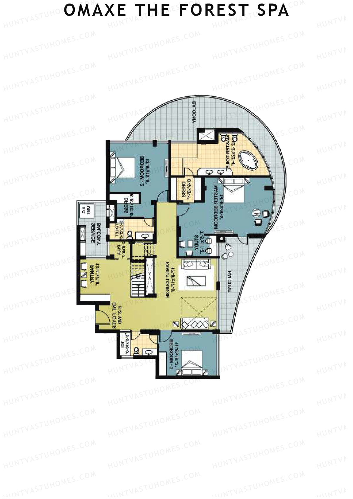 Omaxe The Forest Spa Palace A Unit 3 Type (Penthouse) Floor Plan