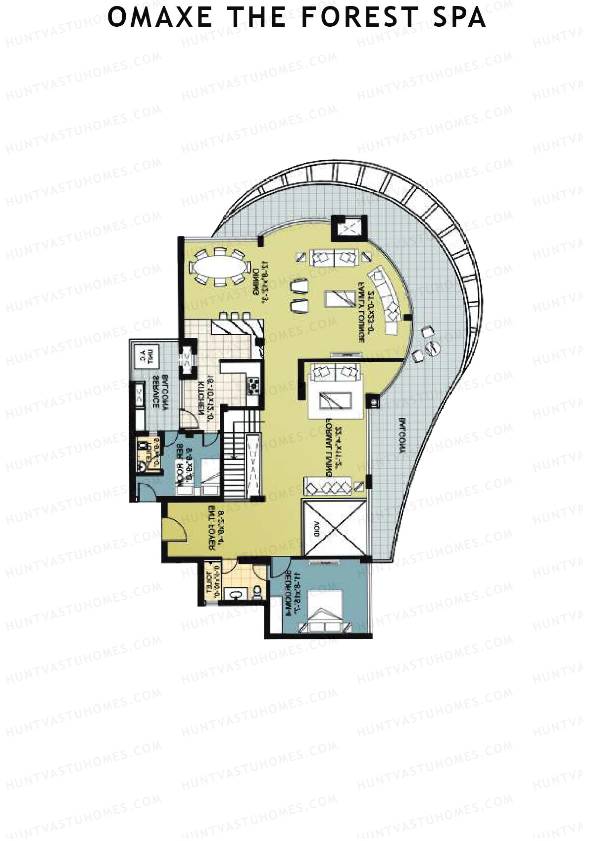Omaxe The Forest Spa Palace A Unit 3 Type (Penthouse) Floor Plan