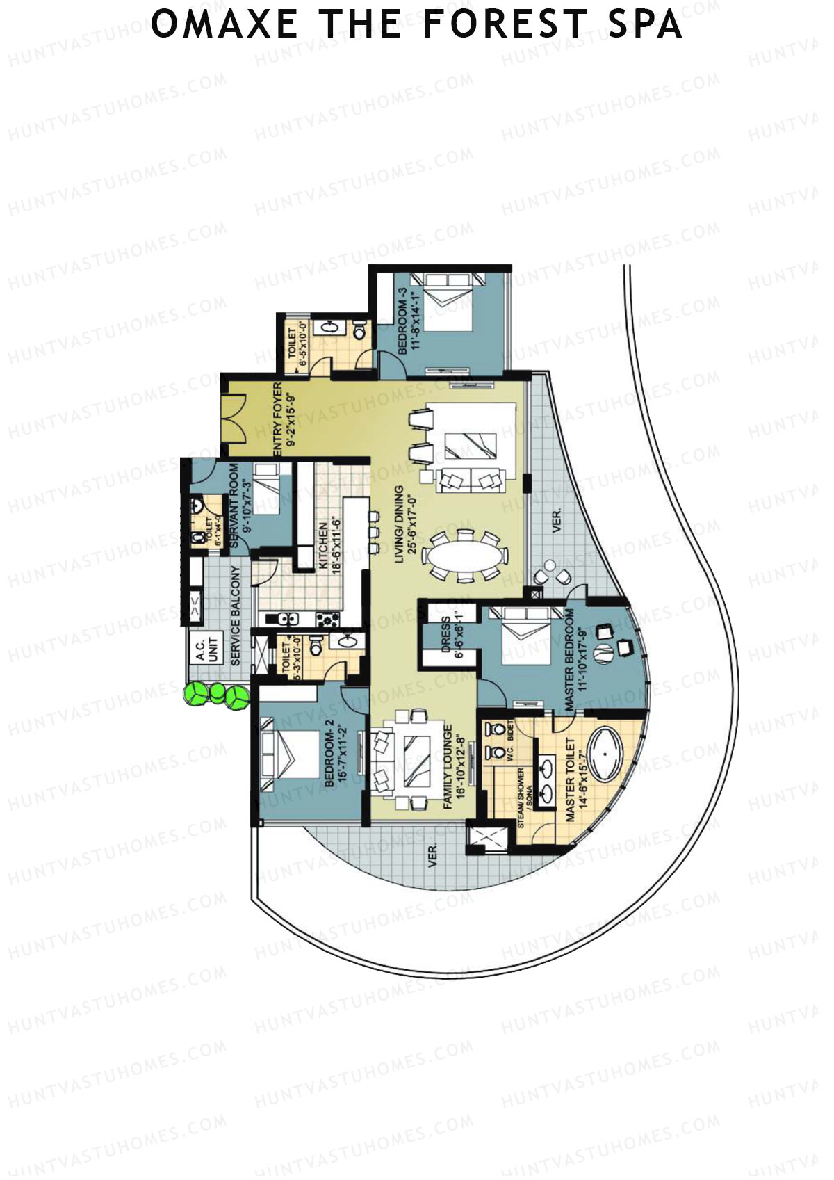 Omaxe The Forest Spa Palace A Unit 4 Floor Plan