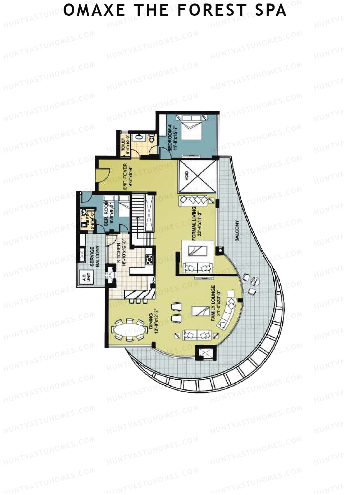 Omaxe The Forest Spa Palace A Unit 4 Type (Penthouse) Floor Plan