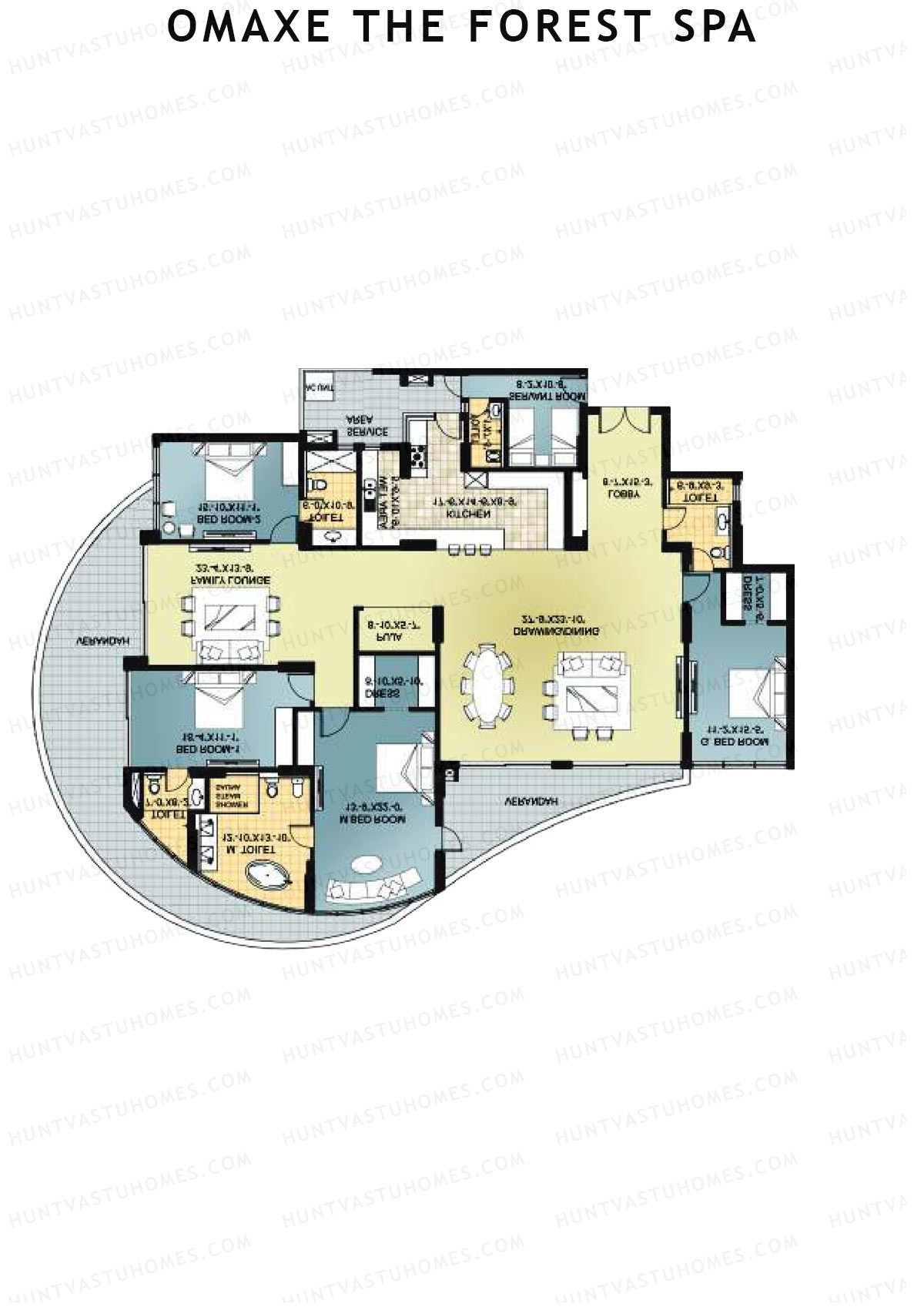 Omaxe The Forest Spa Palace B Unit 1 Floor Plan