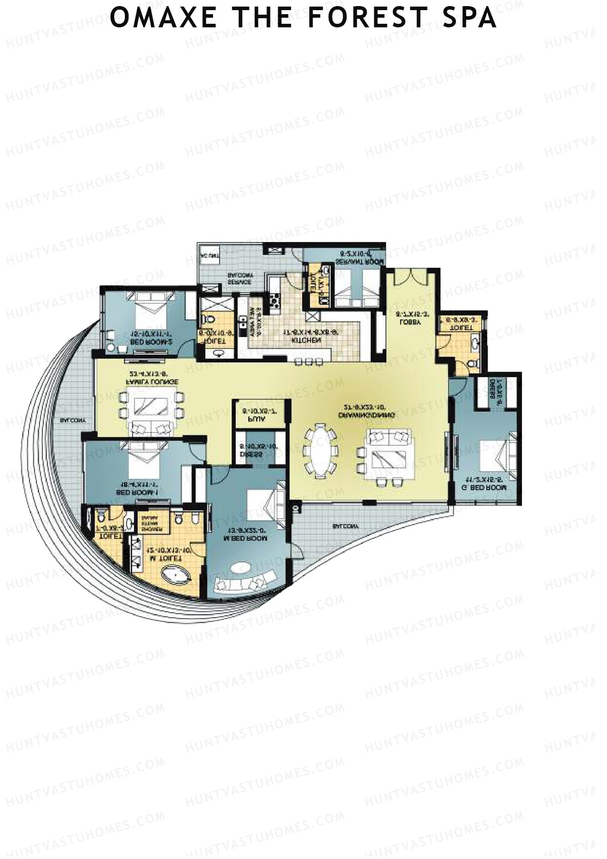 Omaxe The Forest Spa Palace B Unit 1 Floor Plan