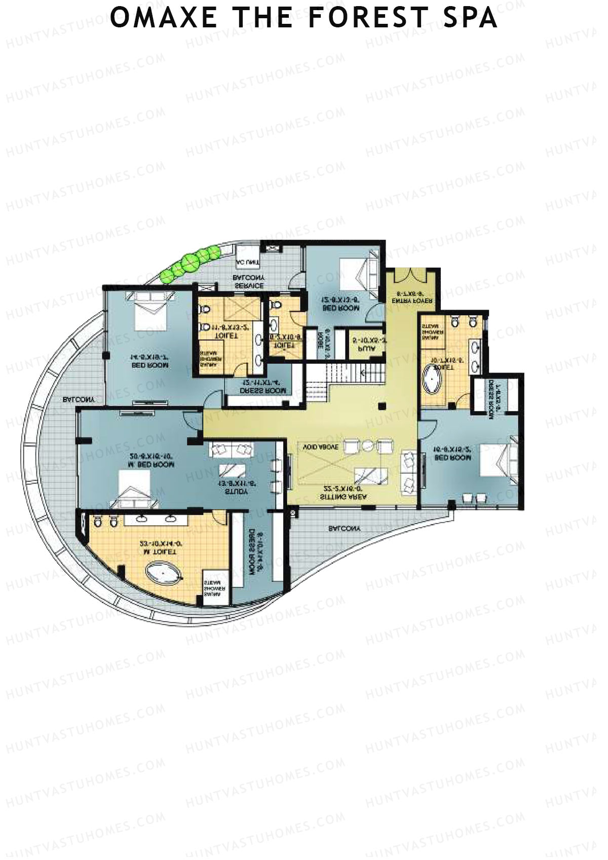 Omaxe The Forest Spa Palace B Unit 1 Type (Penthouse) Floor Plan